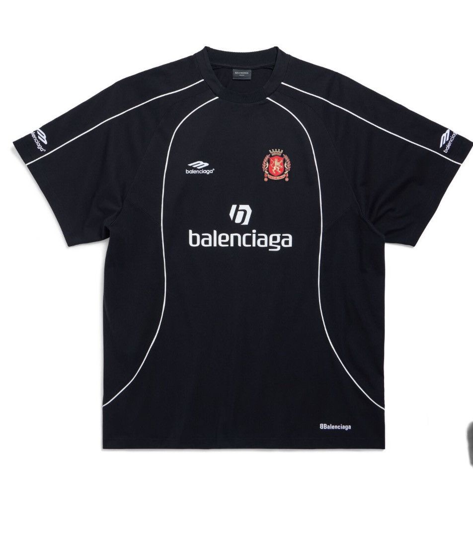 Pre-owned Balenciaga Paris Soccer T Shirt In Black
