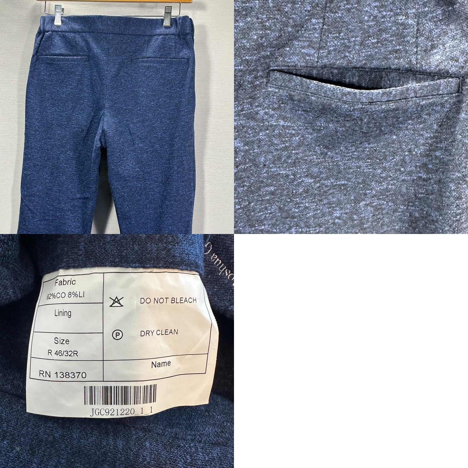 Vintage Joshua Gold Mens Joggers Blue Cotton Linen Pockets Elastic Cuffs Zip Custom Clothier 32 Inseam Tapered Activewear Casual Travel Lights Size US 32 / EU 48 - 8 Thumbnail