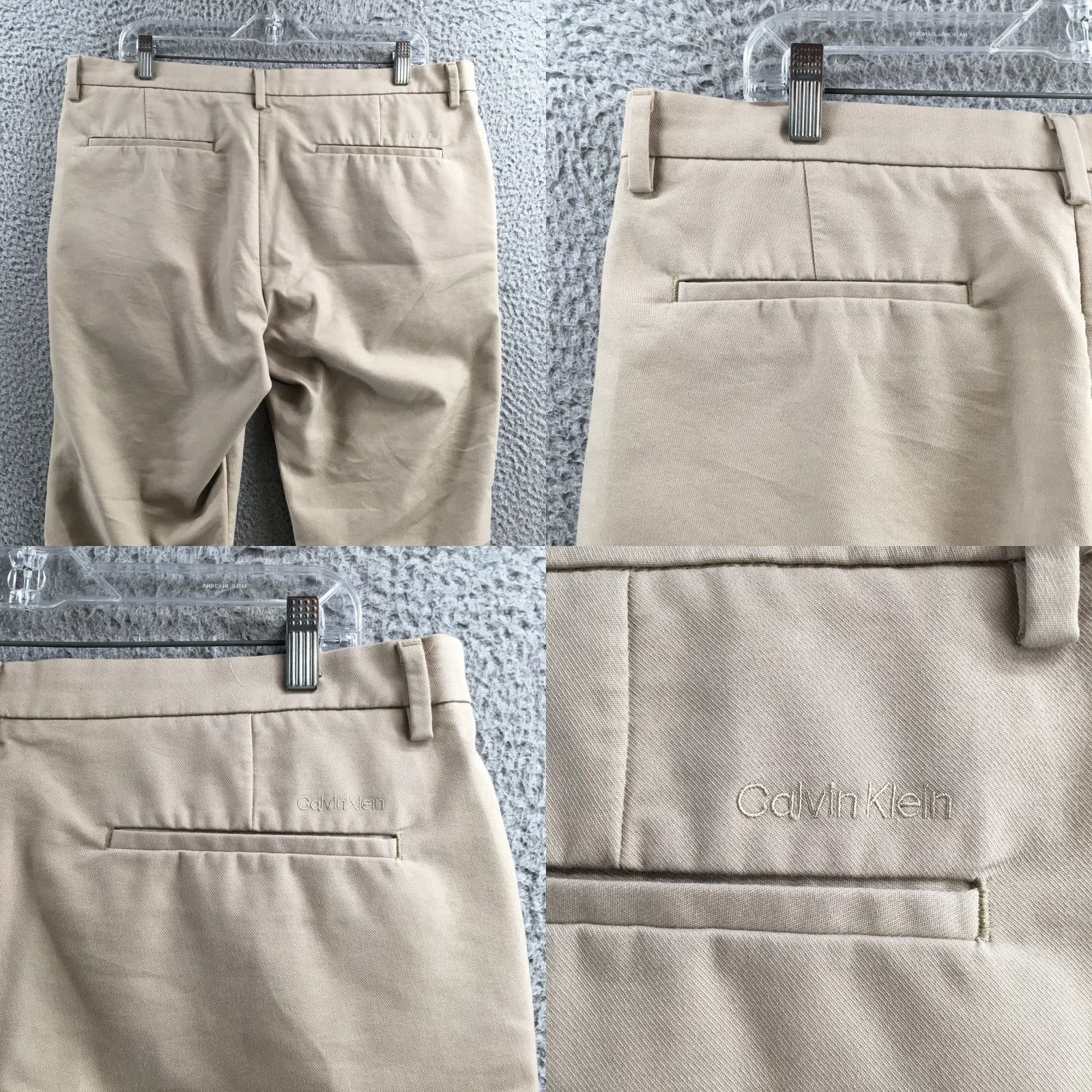 Calvin Klein Calvin Klein Chino Pants Men Beige Cotton Blend Mid Rise Flat Front Casual 36x32 Regular Mens Slim? Size US 36 / EU 52 - 9 Thumbnail