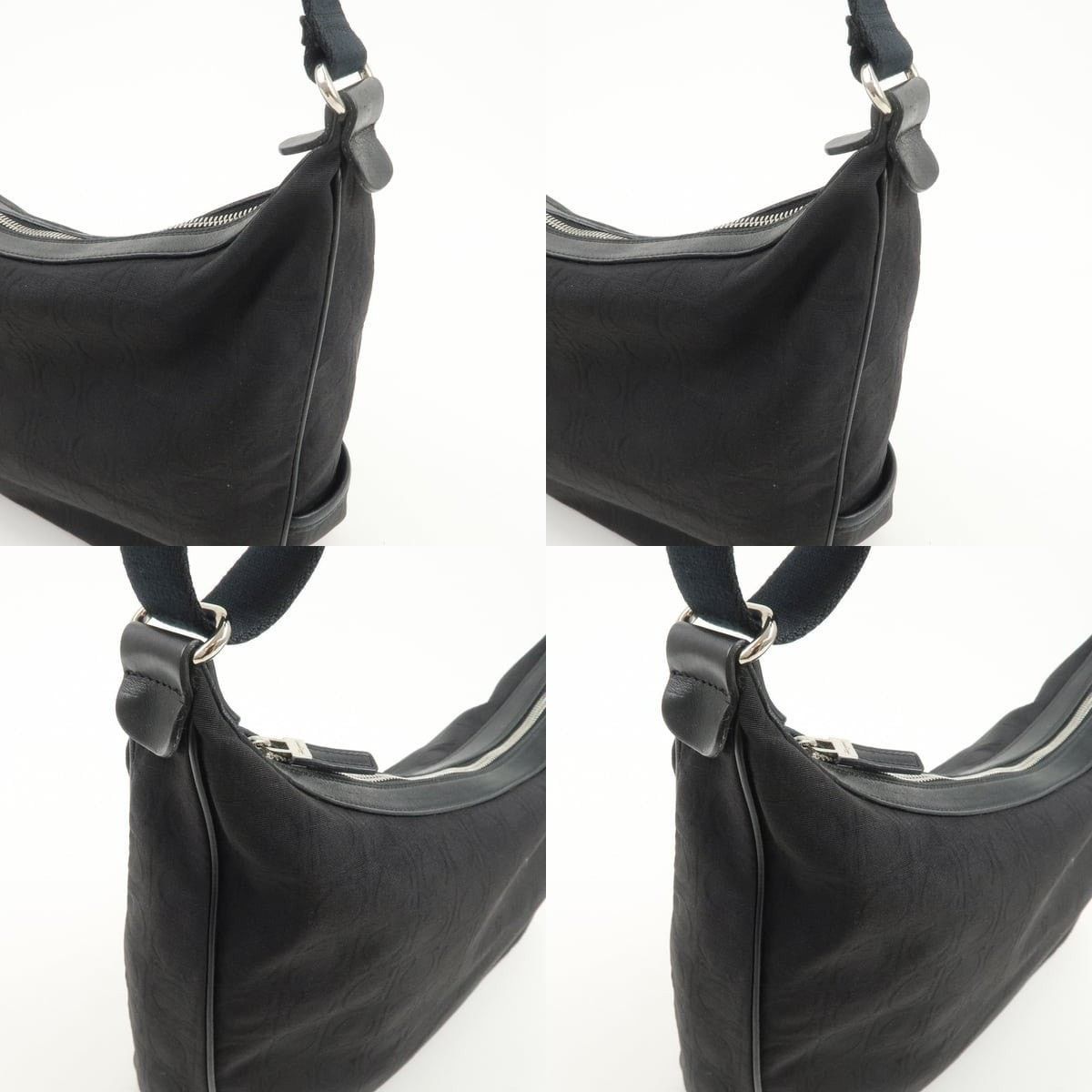 Salvatore Ferragamo Ferragamo Gancini Nylon Shoulder Bag Black Size ONE SIZE - 5 Thumbnail