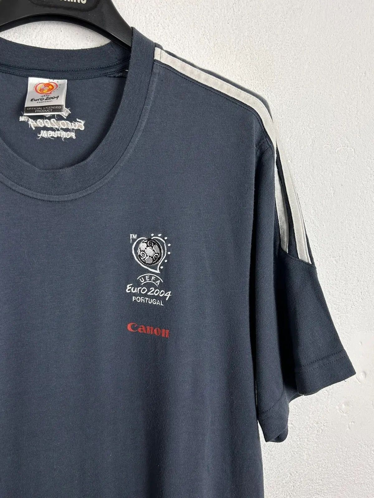 Adidas 00s Vintage Uefa 2004 Portugal Canon Adidas T-Shirt In Grey Size US XS / EU 42 / 0 - 2 Thumbnail