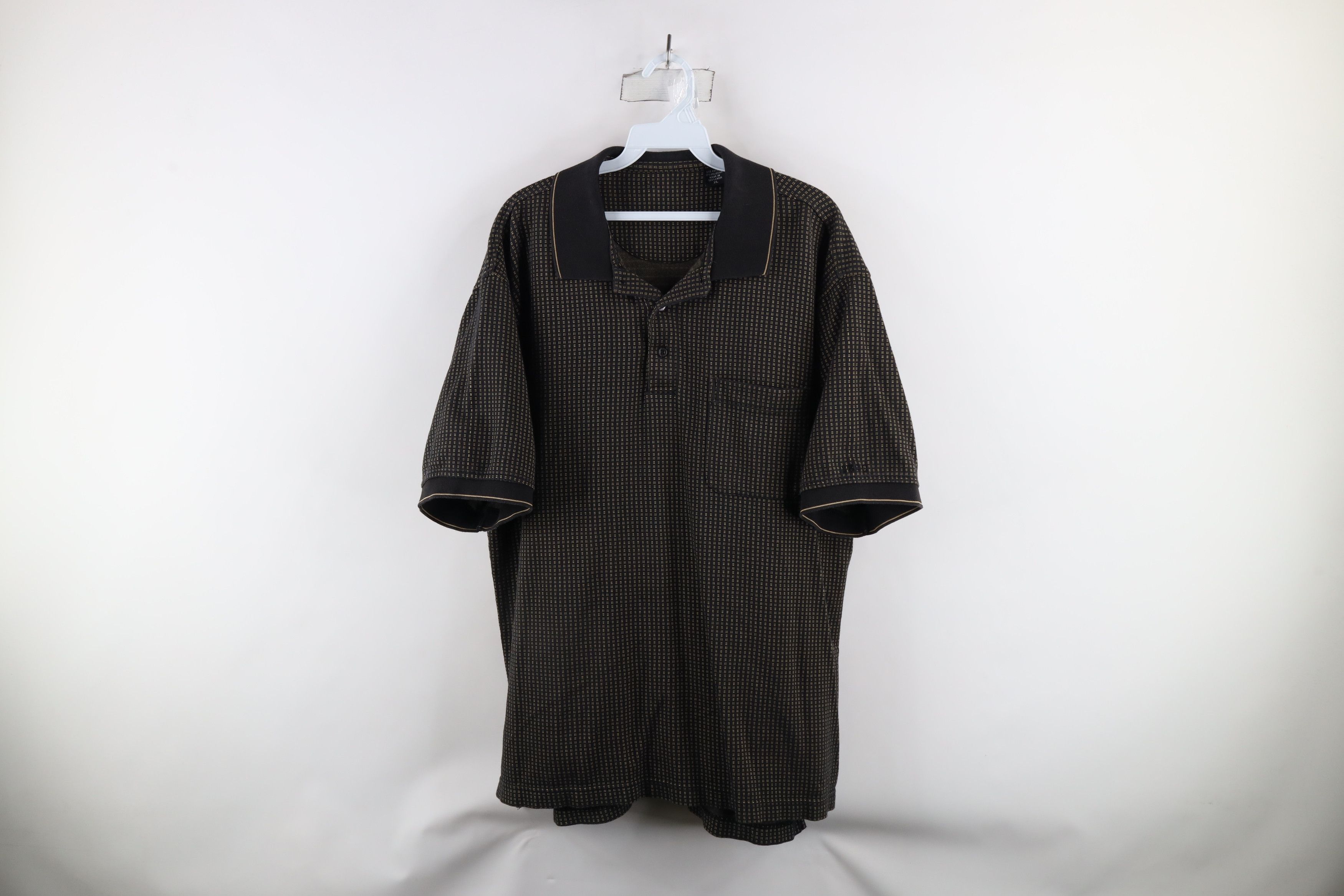 Vintage Vintage 90s Streetwear Geometric Collared Golf Polo Shirt Size US XL / EU 56 / 4 - 1 Thumbnail
