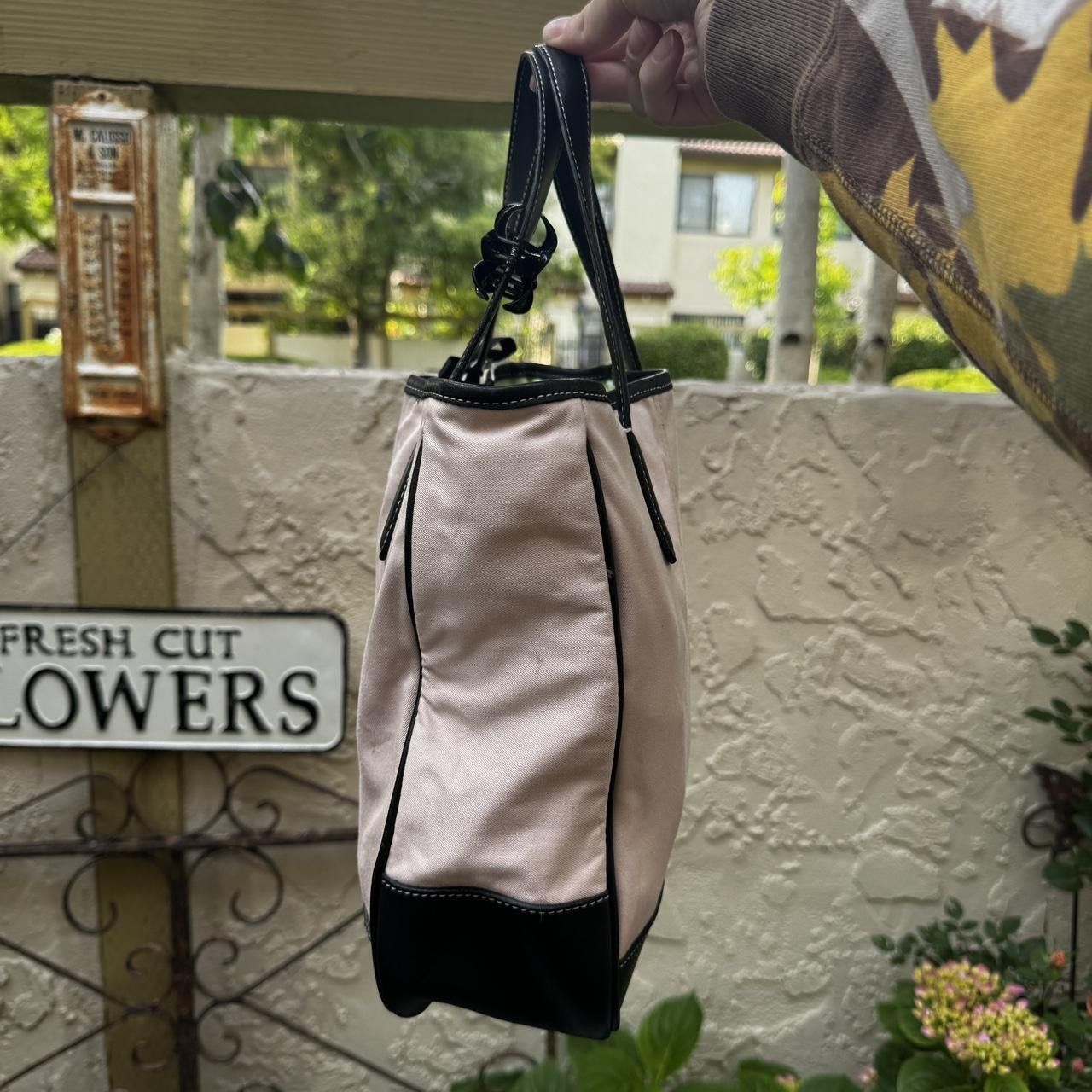 Coach Y2K Baby Pink Canvas & Black Leather Coach Bag Size ONE SIZE - 4 Thumbnail