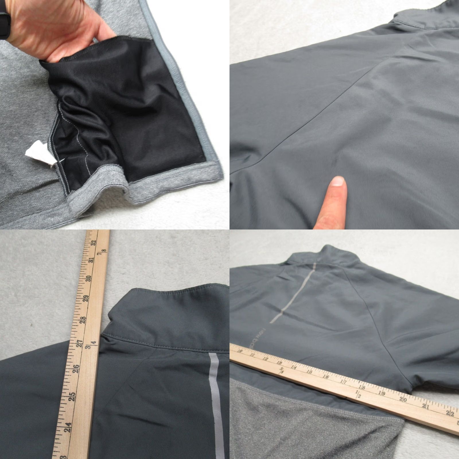 New Balance New Balance Jacket Mens Small Gray Reflective Tag Full Zip Running Training Size US S / EU 44-46 / 1 - 9 Thumbnail