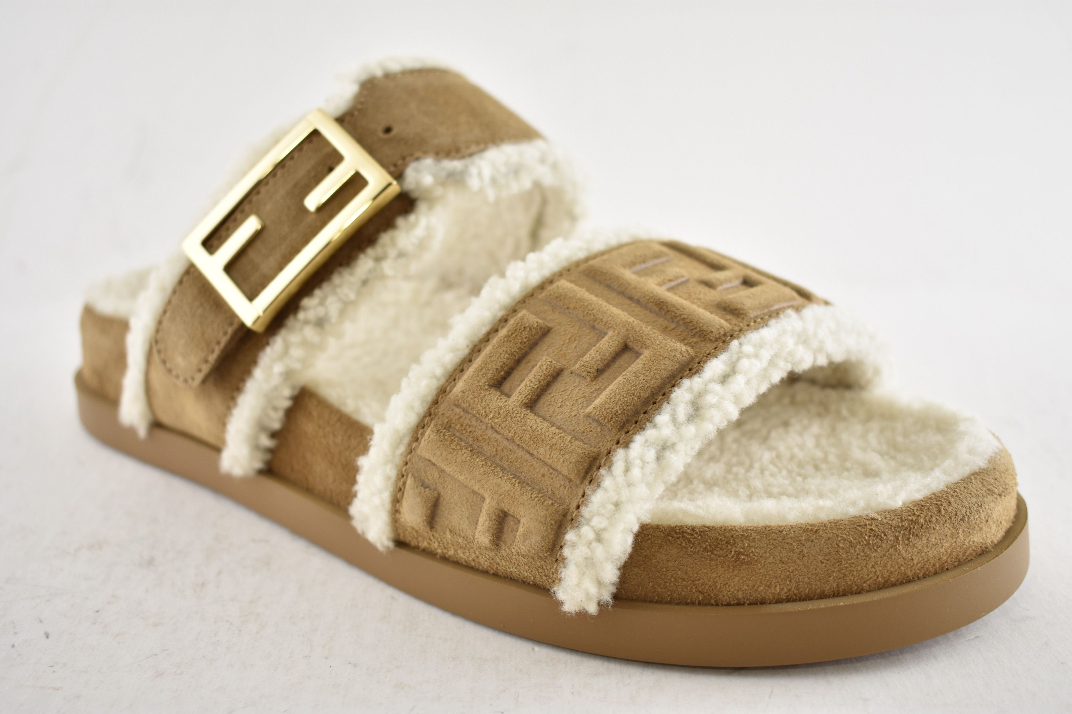 Fendi Fendi Feel Slide Shearling Fur Logo FF Mule Flat Sandal 37 Size US 7 / IT 37 - 5 Thumbnail