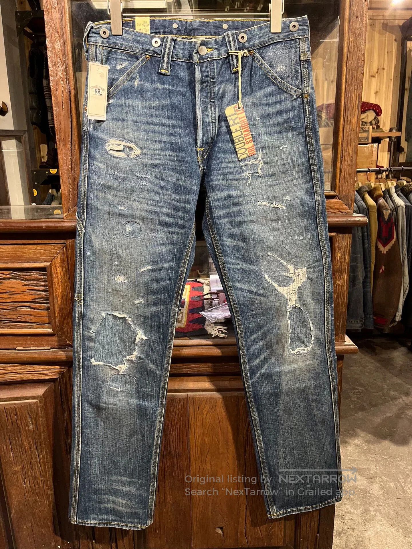 RRL Ralph Lauren RRL Distressed Denim Jeans by Ralph Lauren. Size US 32 / EU 48 - 1 Thumbnail