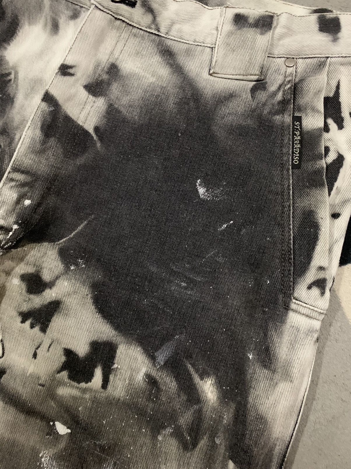 If Six Was Nine St.Paradiso Tie dye Acid Wash Style Splatter Loose Fit Jeans Size US 34 / EU 50 - 6 Thumbnail