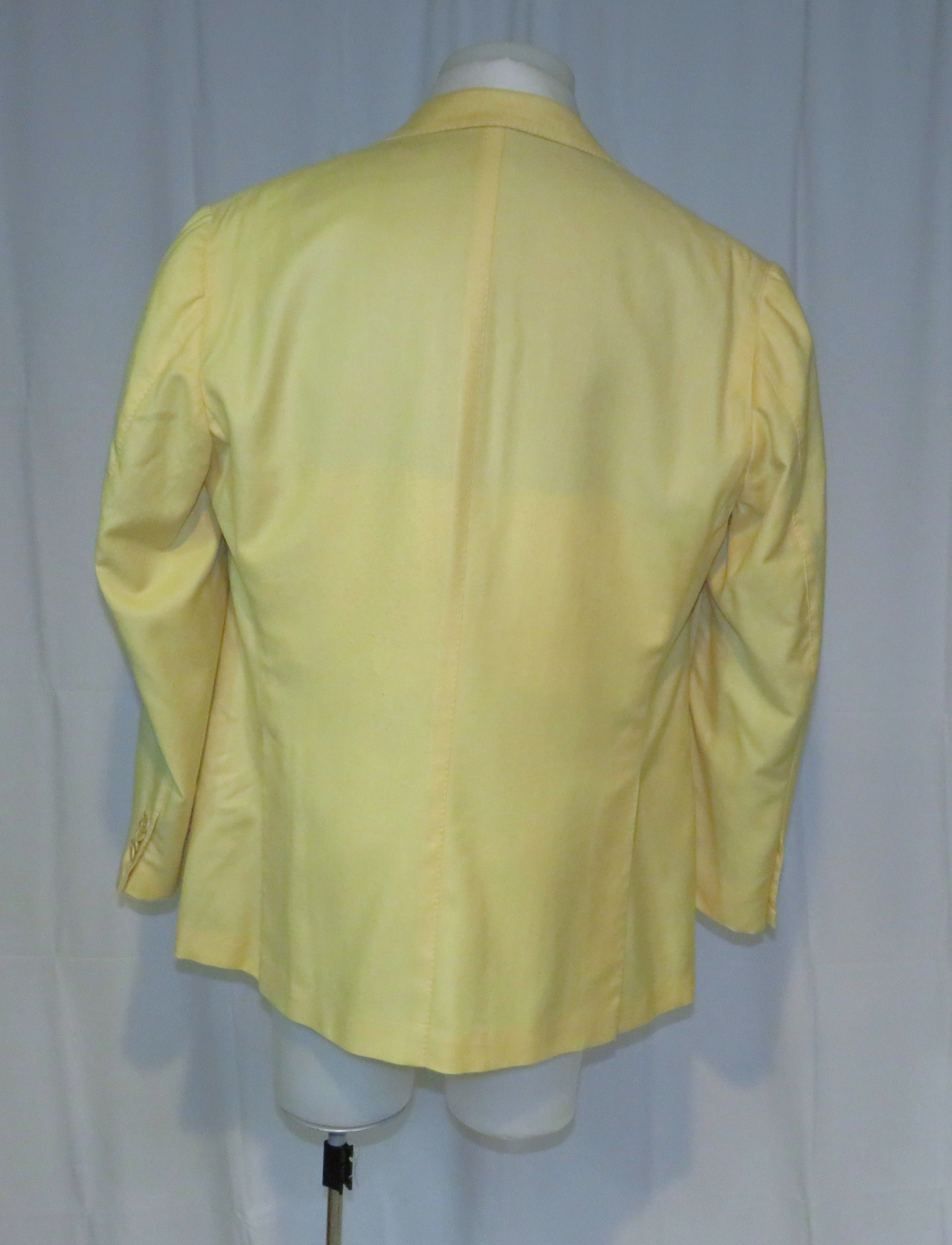 Tincati x Partenopea Bespoke Yellow Weave Cashmere Sport Coat 44L Size 44L - 10 Thumbnail