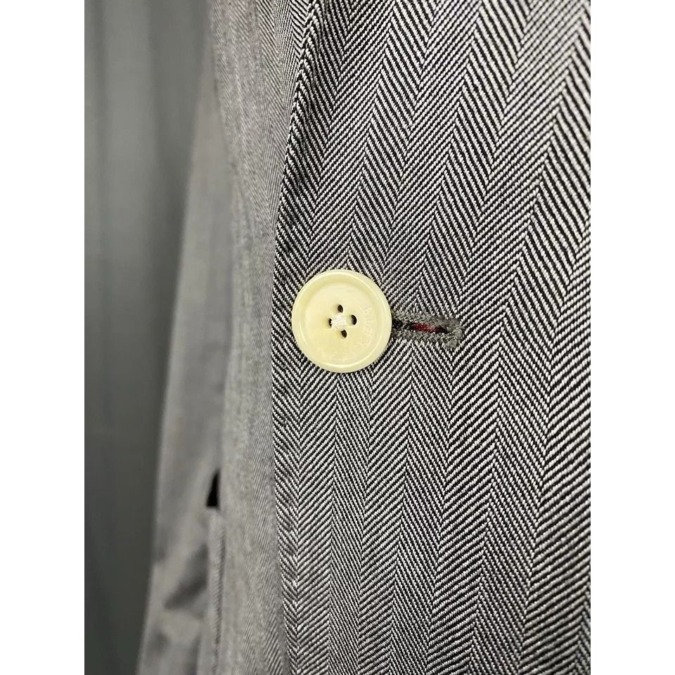 Hackett × Loro Piana Hackett ing Loro Piana Gray Herringbone Wool Blazer Sportcoa Size 38R - 8 Thumbnail