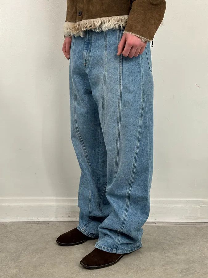 Mugler AW2025 Mugler Spiral Oversized Blue Denim Jeans Size US 33 - 2 Thumbnail