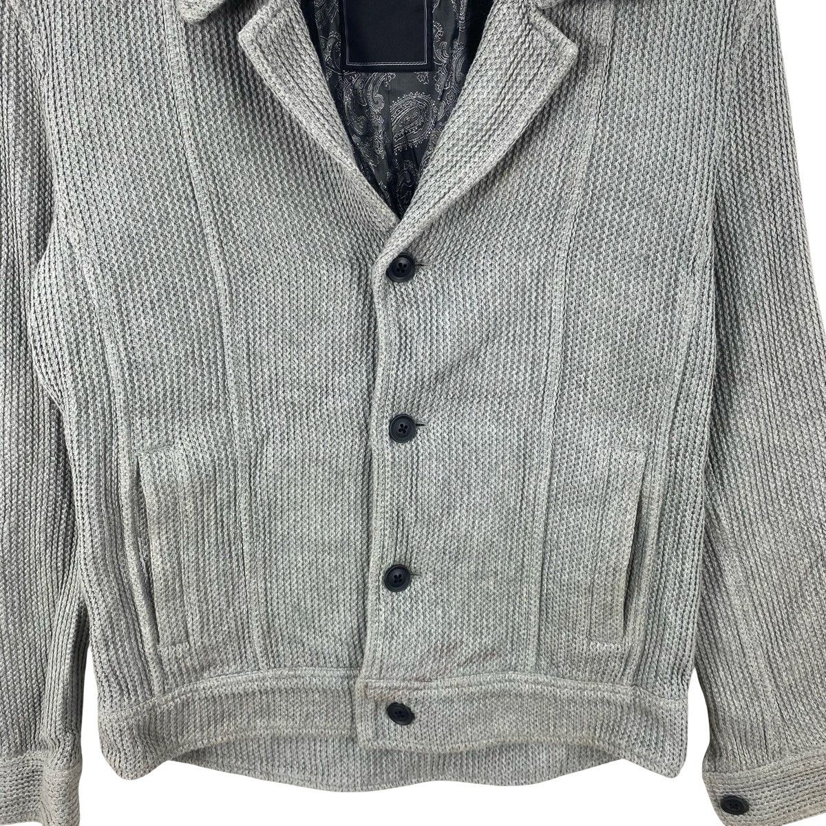 Vintage Vintage TETE HOMME TEXTURED Knit Jacket Button Up Casual Size S / US 4 / IT 40 - 6 Thumbnail