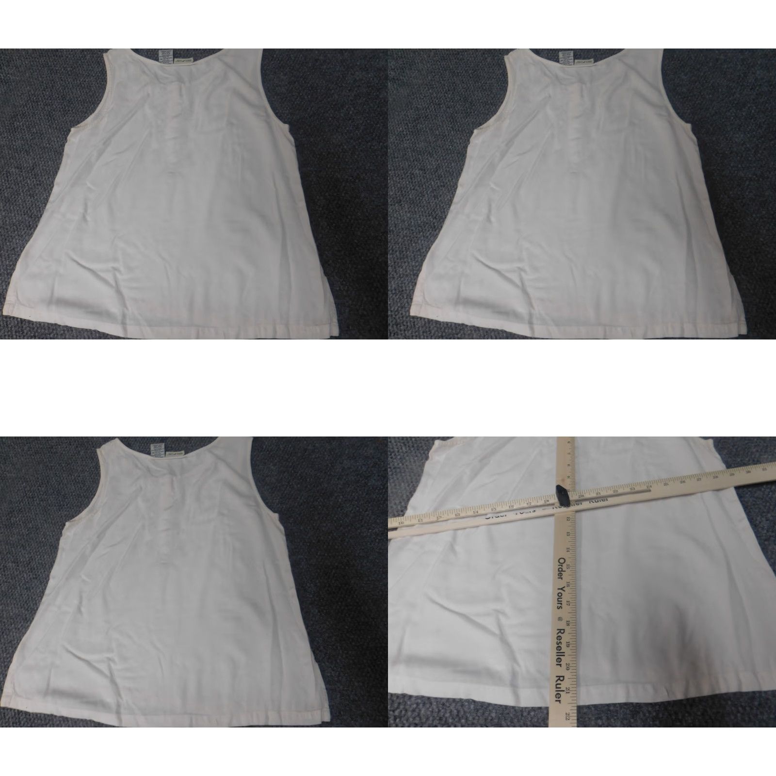 Vintage White Stag Blouse Womens Regular M White Crew Neck Pullover Sleeveless Floral Ruffle Casual Rayon Vintage No Size M / US 6-8 / IT 42-44 - 8 Thumbnail
