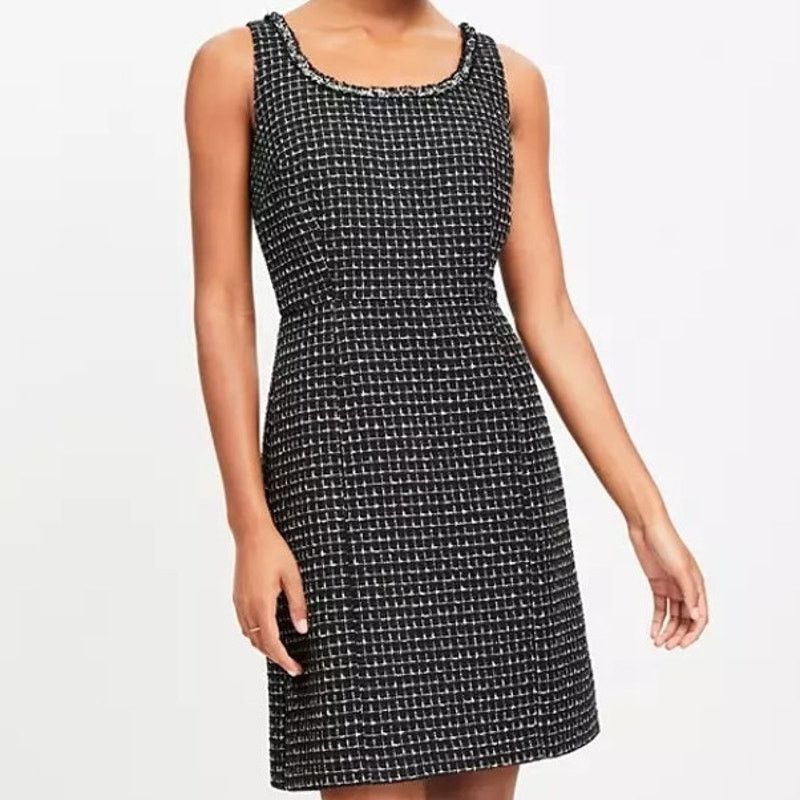 Loft Loft Women's Metallic Tweed Mini Flare Dress Size 00 Size XXS / US 00 / IT 34 - 1 Thumbnail