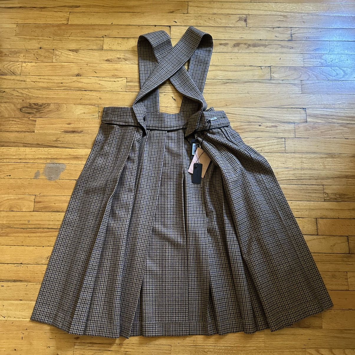 Miu Miu Houndstooth wool overall skirt NWT Size S / US 4 / IT 40 - 8 Thumbnail