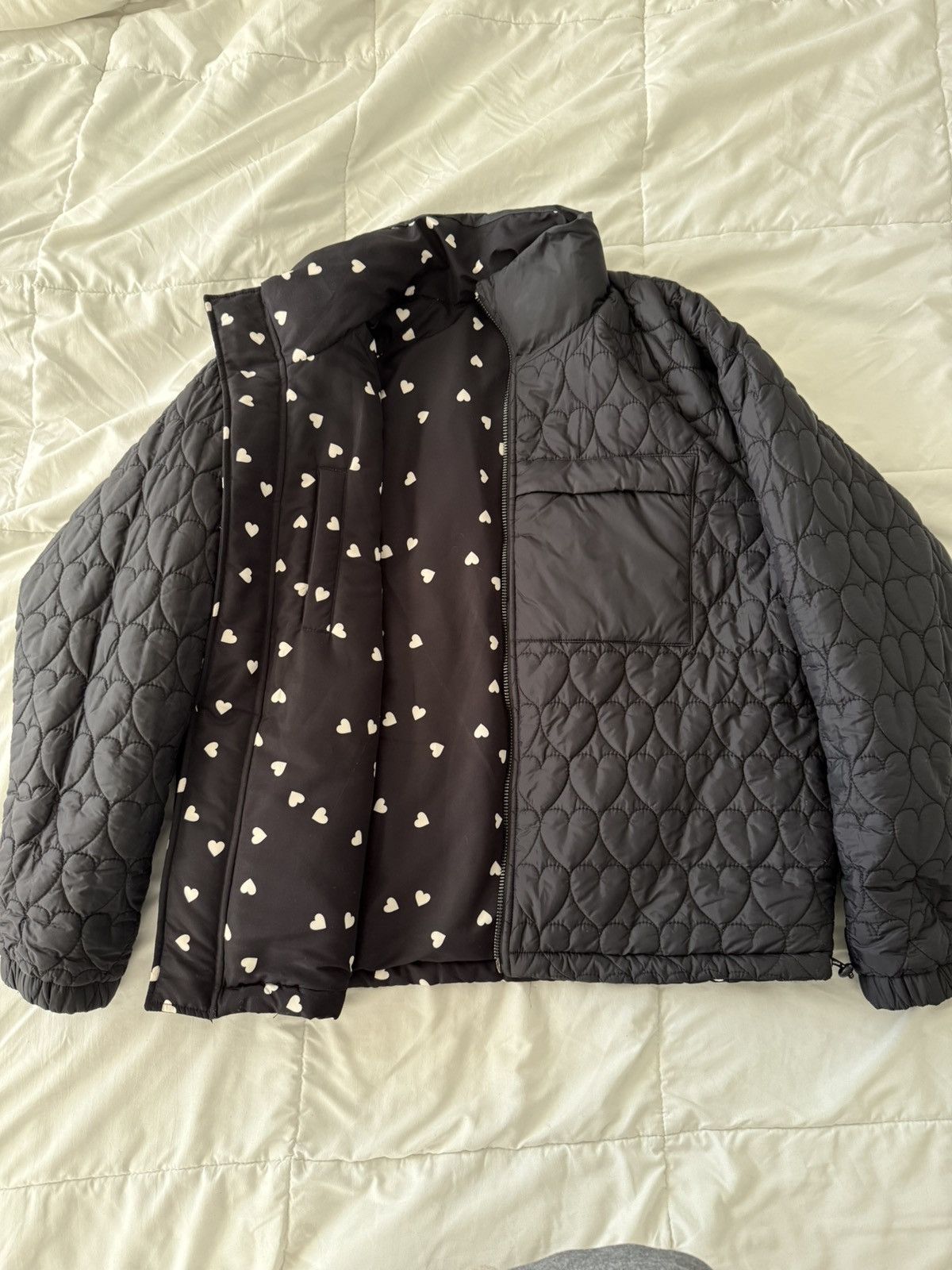 Opening Ceremony Reversible Heart Quilted Puffer Coat Size L Size US L / EU 52-54 / 3 - 7 Thumbnail
