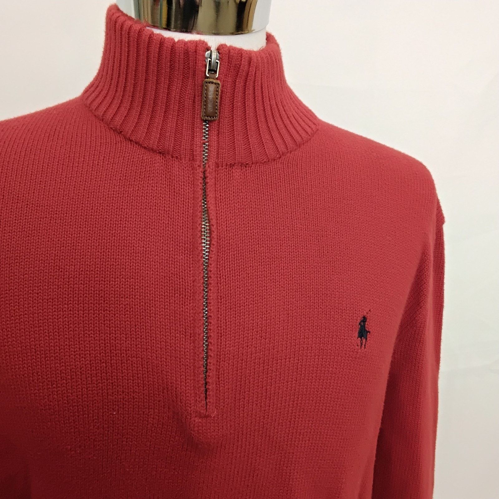 Polo Ralph Lauren Polo Ralph Lauren 1/4 Zip Sweater Men's XL Red Vintage Size US XL / EU 56 / 4 - 4 Thumbnail