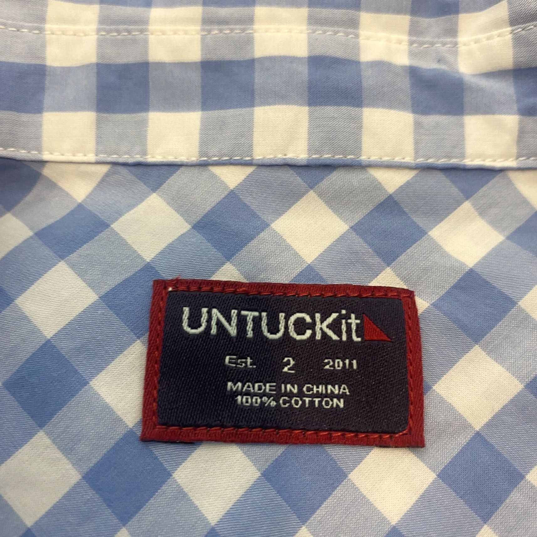 UNTUCKit UNTUCKit Shirt Womens Size 2 Button Up Long Sleeve Blue White Checkered Size XS / US 0-2 / IT 36-38 - 6 Thumbnail