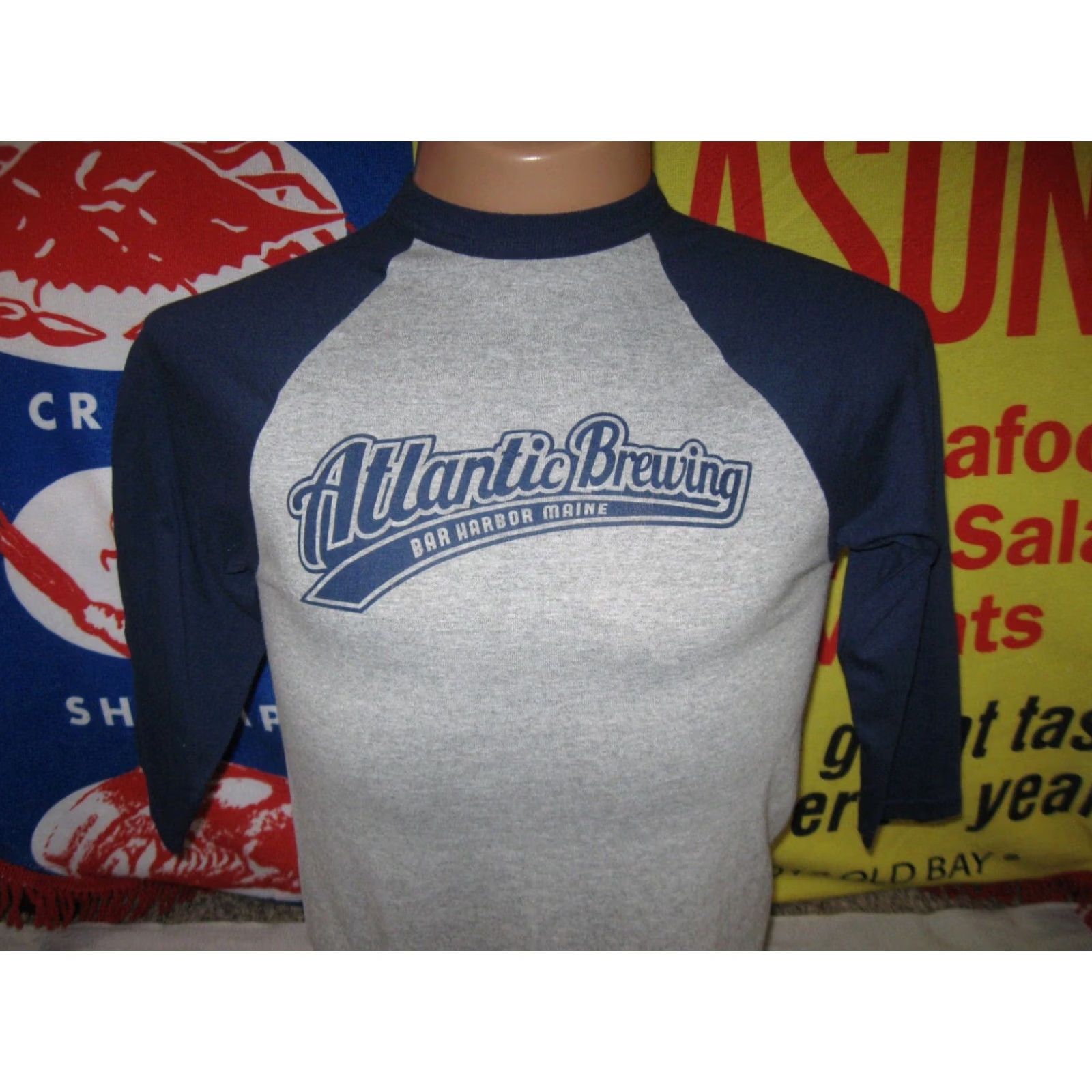 Augusta Sportswear ATLANTIC BREWING CO Bar Harbor Maine Shirt Adult Small Raglan T BEER ALE MIDTOWN Size US S / EU 44-46 / 1 - 2 Thumbnail