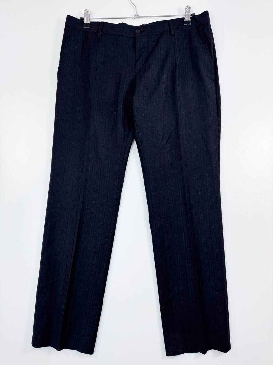 Dolce & Gabbana Dolce Gabbana Dress Pants Navy Striped Virgin Wool 50 L Size US 34 / EU 50 - 1 Thumbnail