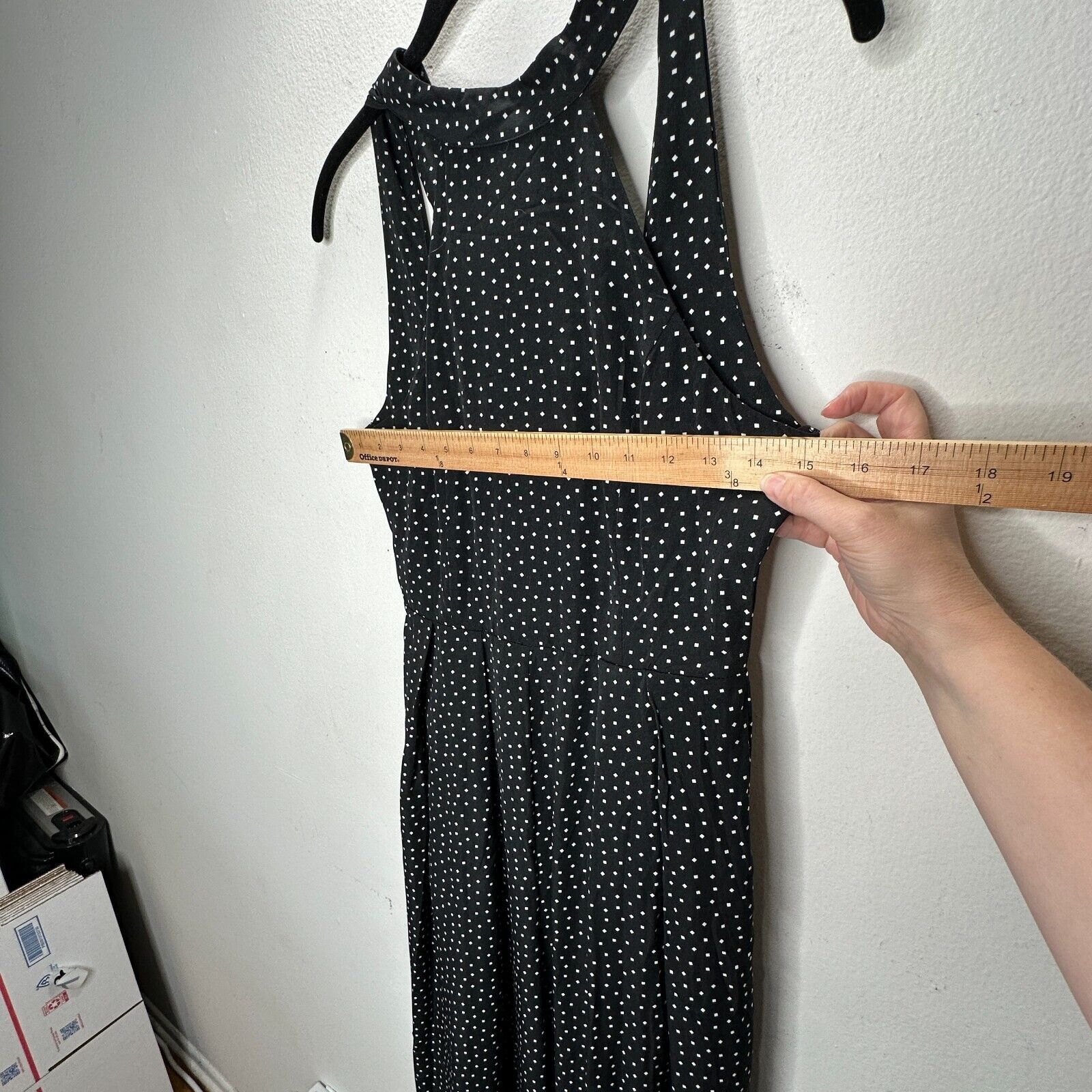 Other Audrey Halterneck Polka Dot Open Tie Back Pleat Leg Jumpsuit Size 27" / US 4 / IT 40 - 17 Thumbnail