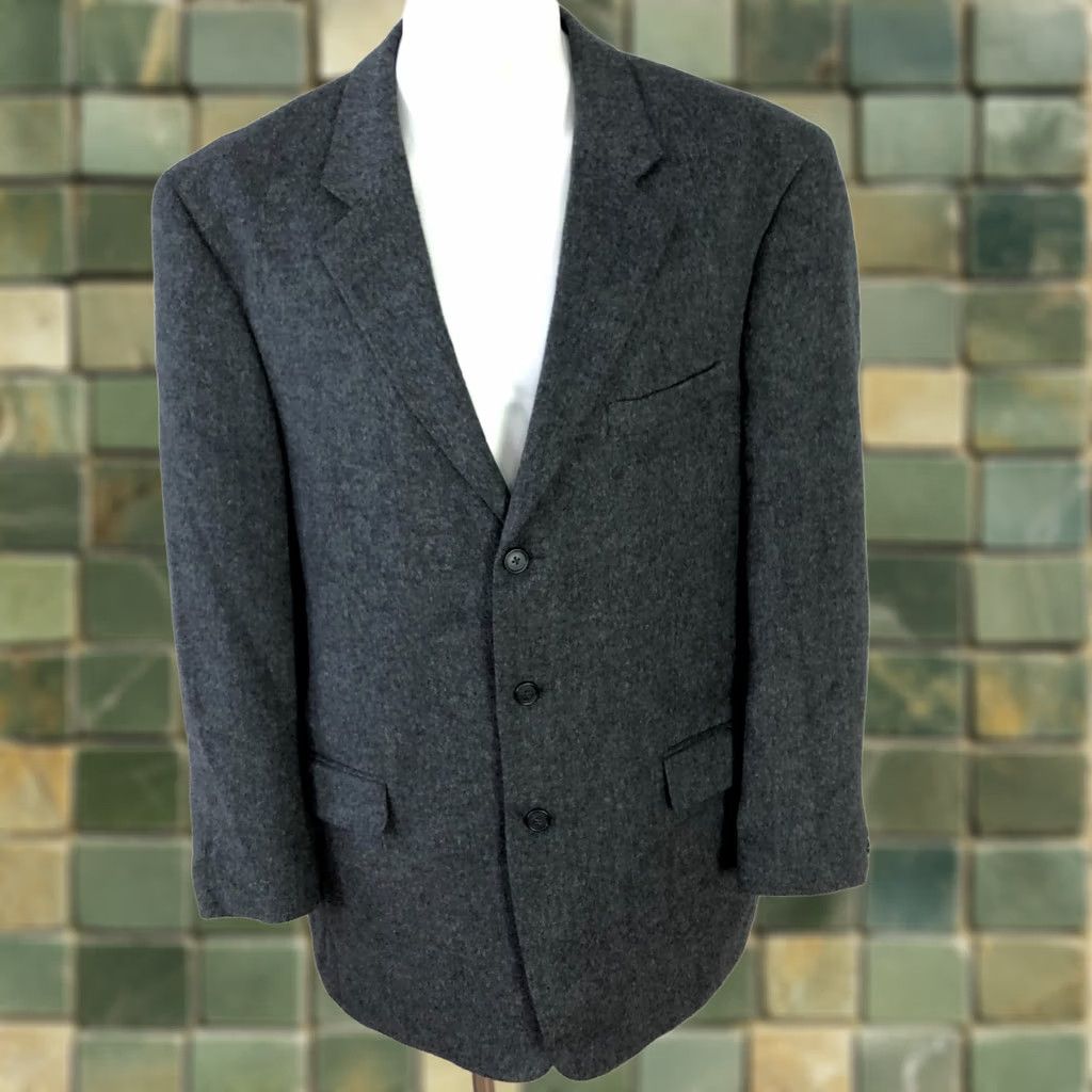 Jos. A. Bank Jos. A Bank Camel Hair 44L Long Button Blazer Sport Coat Jacket Gray Mens Size 44R - 1 Thumbnail