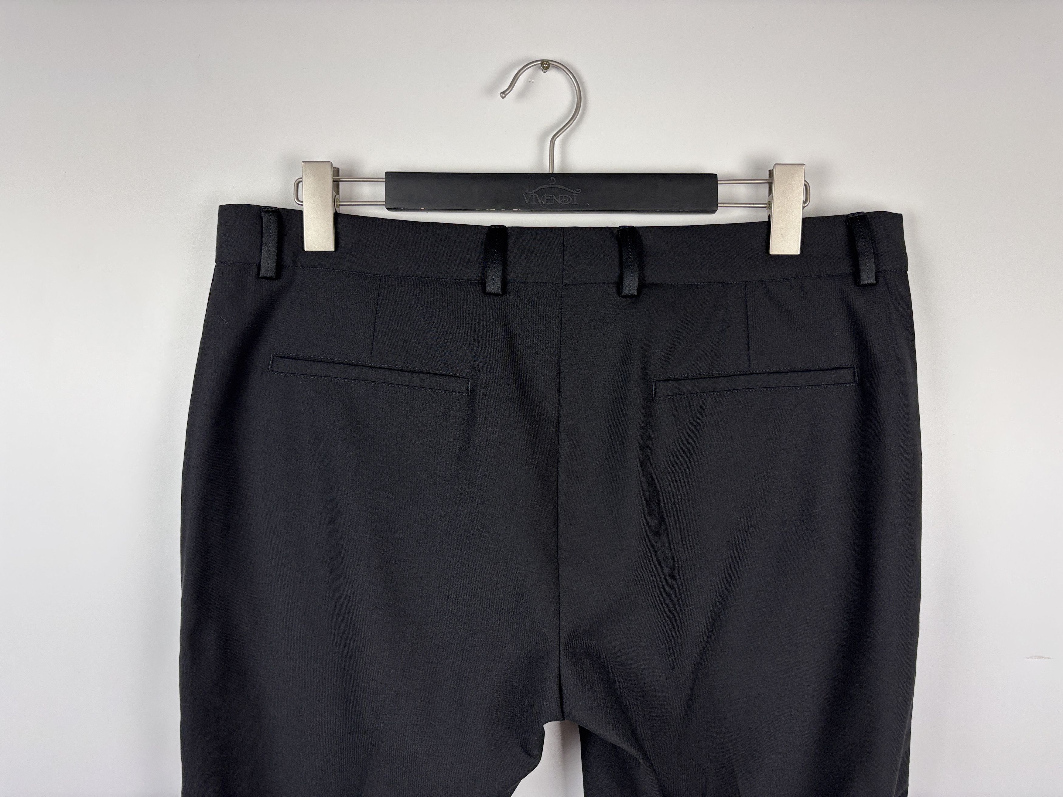 Pierre Balmain Pierre Balmain Satin Trim Wool Trousers Black Pants 38/50 Size US 38 / EU 54 - 4 Thumbnail