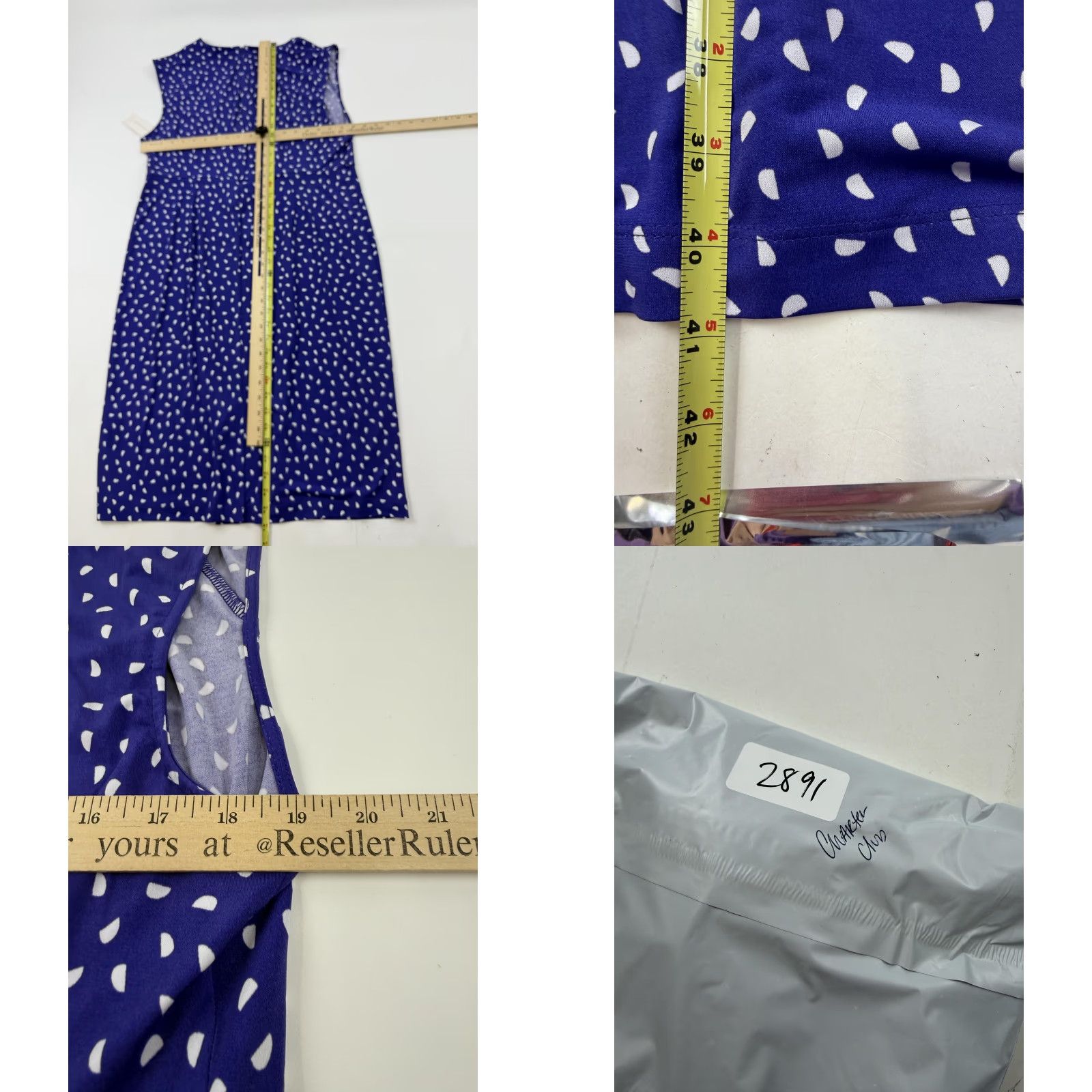Charter Club Charter Club Dress Womens 18 Blue Cap Sleeve Polka Dot Sheath Knee Length Work Size XXL / US 16-18 / IT 52-54 - 8 Thumbnail