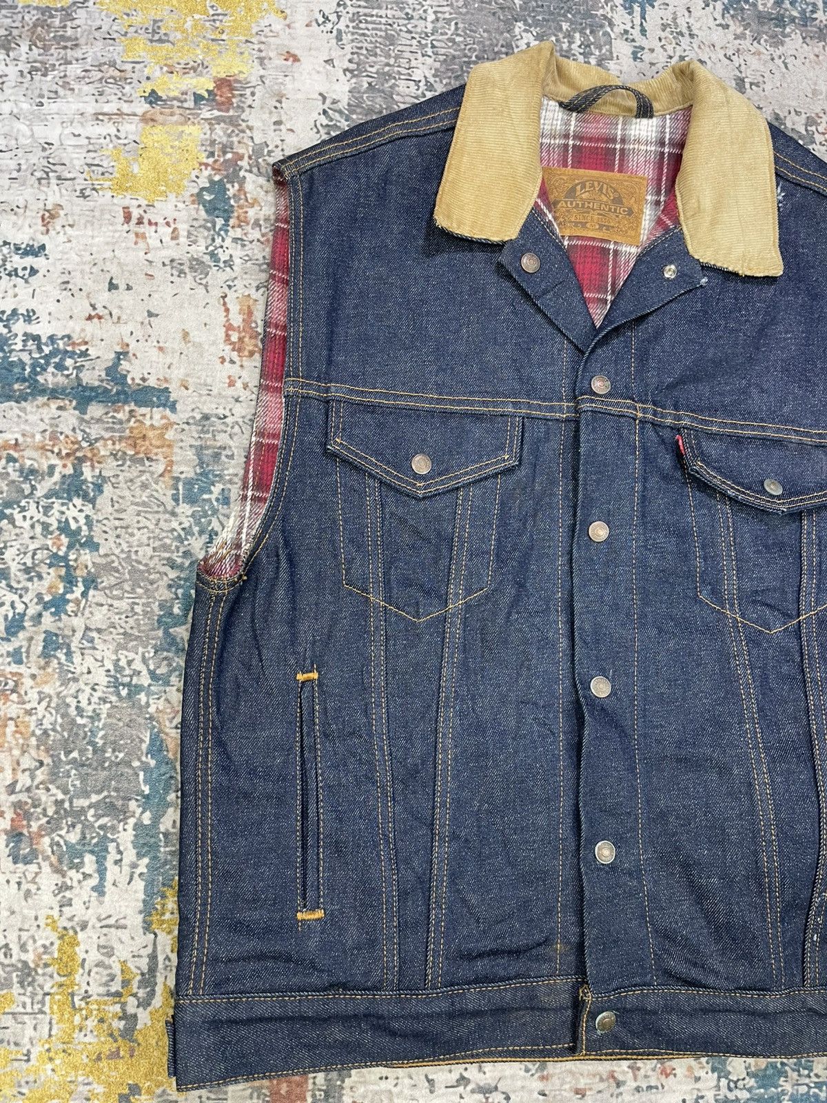 Levi's Vintage Clothing RARE🔥Vtg Levis Sample 1990 Reversible Denim Vest Jacket Size US M / EU 48-50 / 2 - 3 Thumbnail