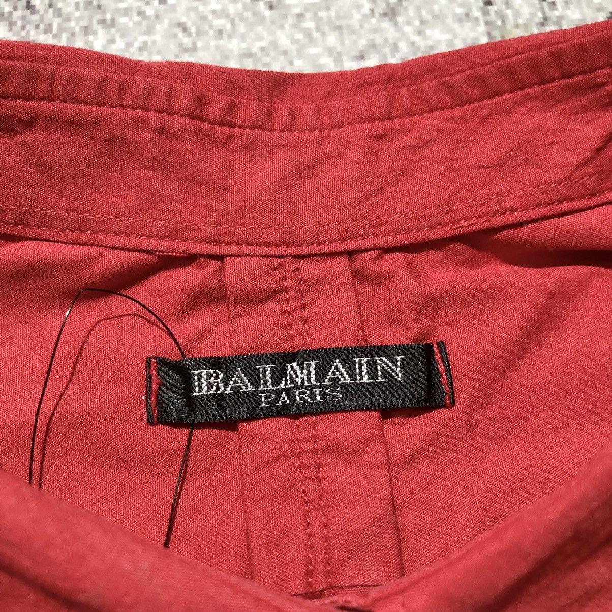 Balmain 🇫🇷 Balmain Paris Red Button Down “B” Patch Logo Luxury Size US M / EU 48-50 / 2 - 15 Thumbnail