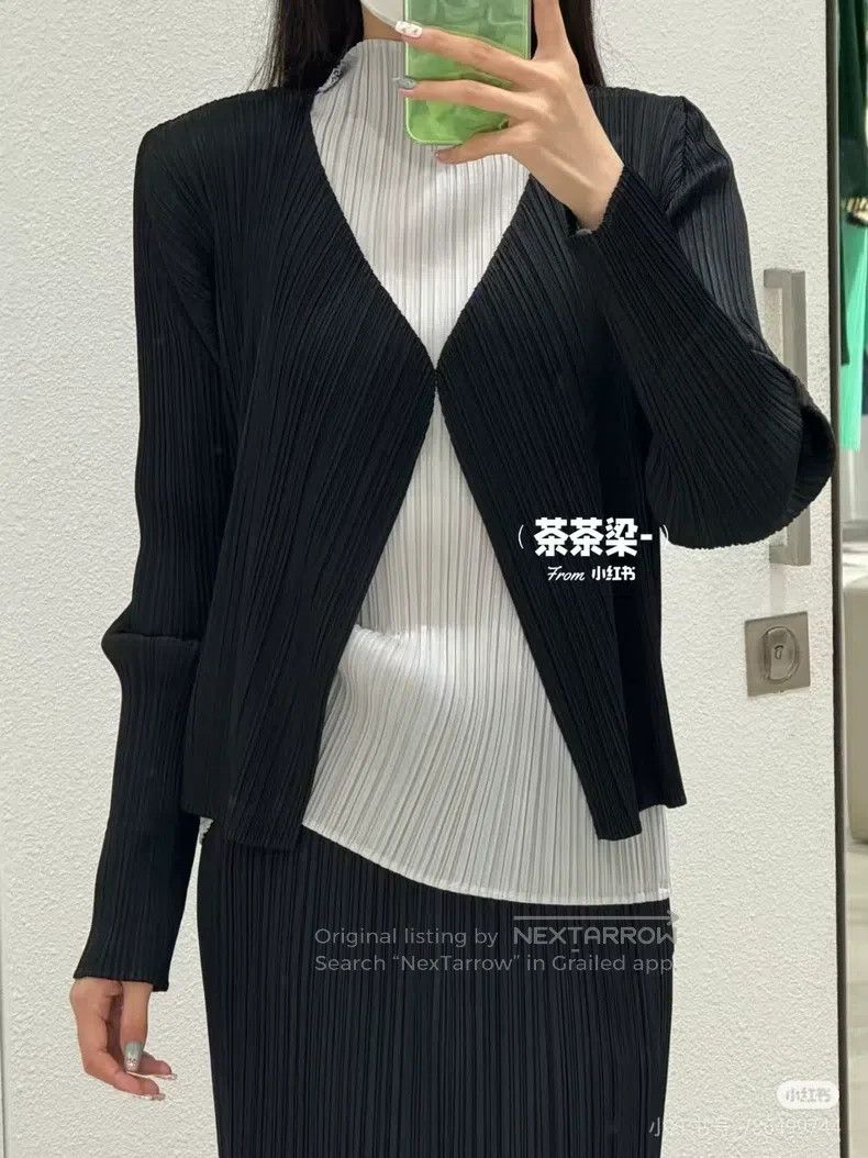 Issey Miyake Issey Miyake Black Pleated Cardigan Size L / US 10 / IT 46 - 5 Thumbnail