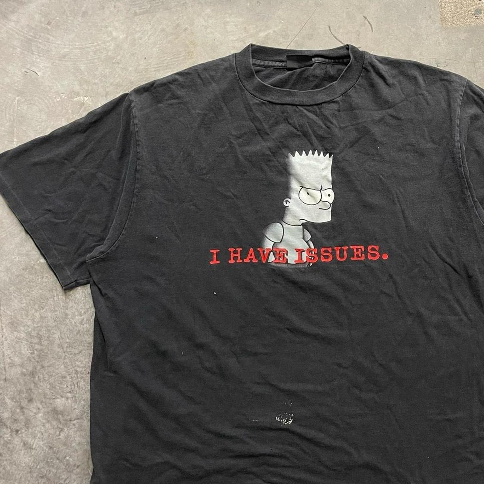 Vintage Vintage Bart Simpson I Have Issues Graphic T-Shirt Black 2XL Size US XXL / EU 58 / 5 - 2 Thumbnail