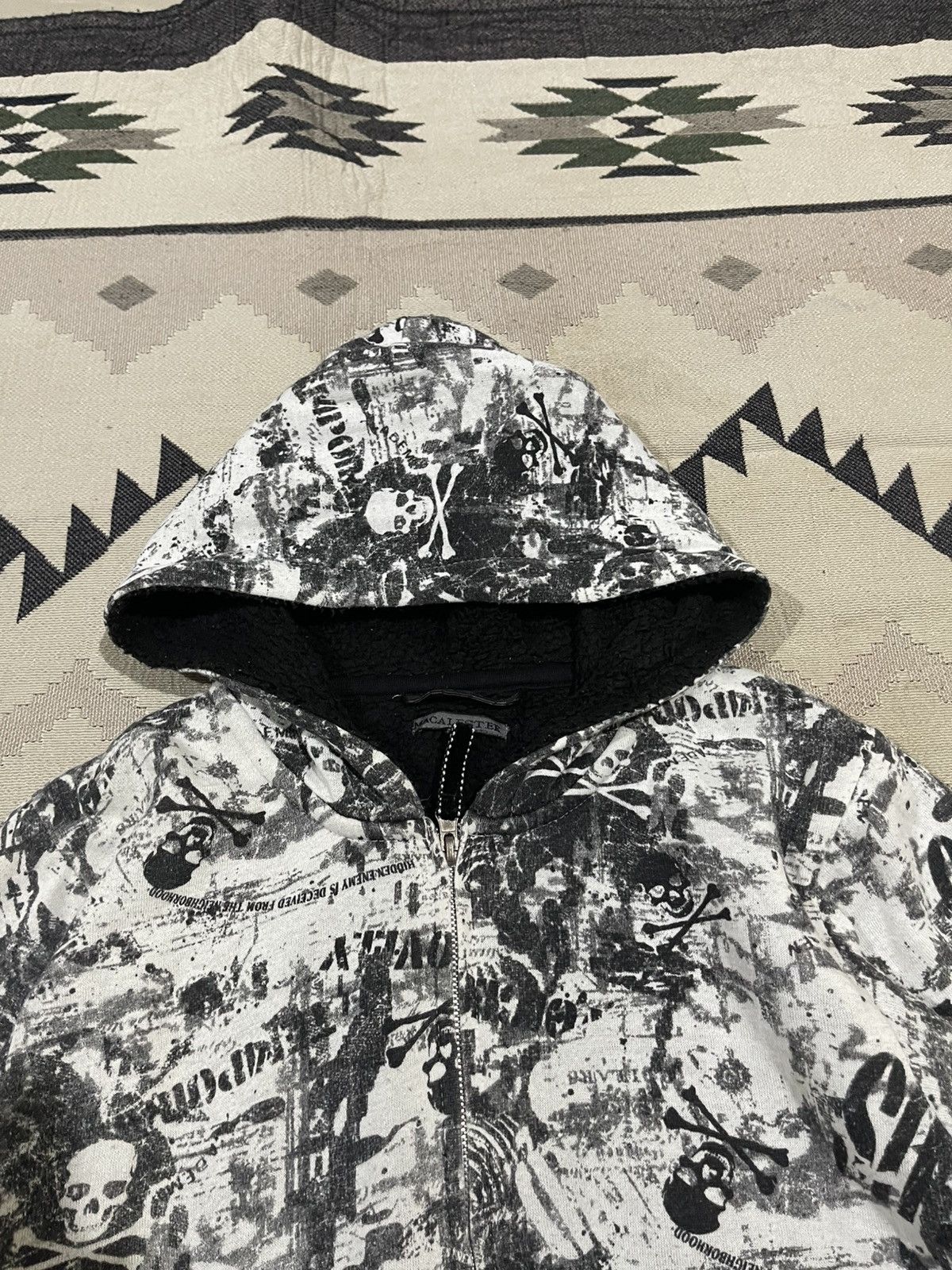 If Six Was Nine 2000s GOTHIC GRUNGE STYLE FULL PRINT HOODIE FLEECE LINEN Size US M / EU 48-50 / 2 - 9 Thumbnail
