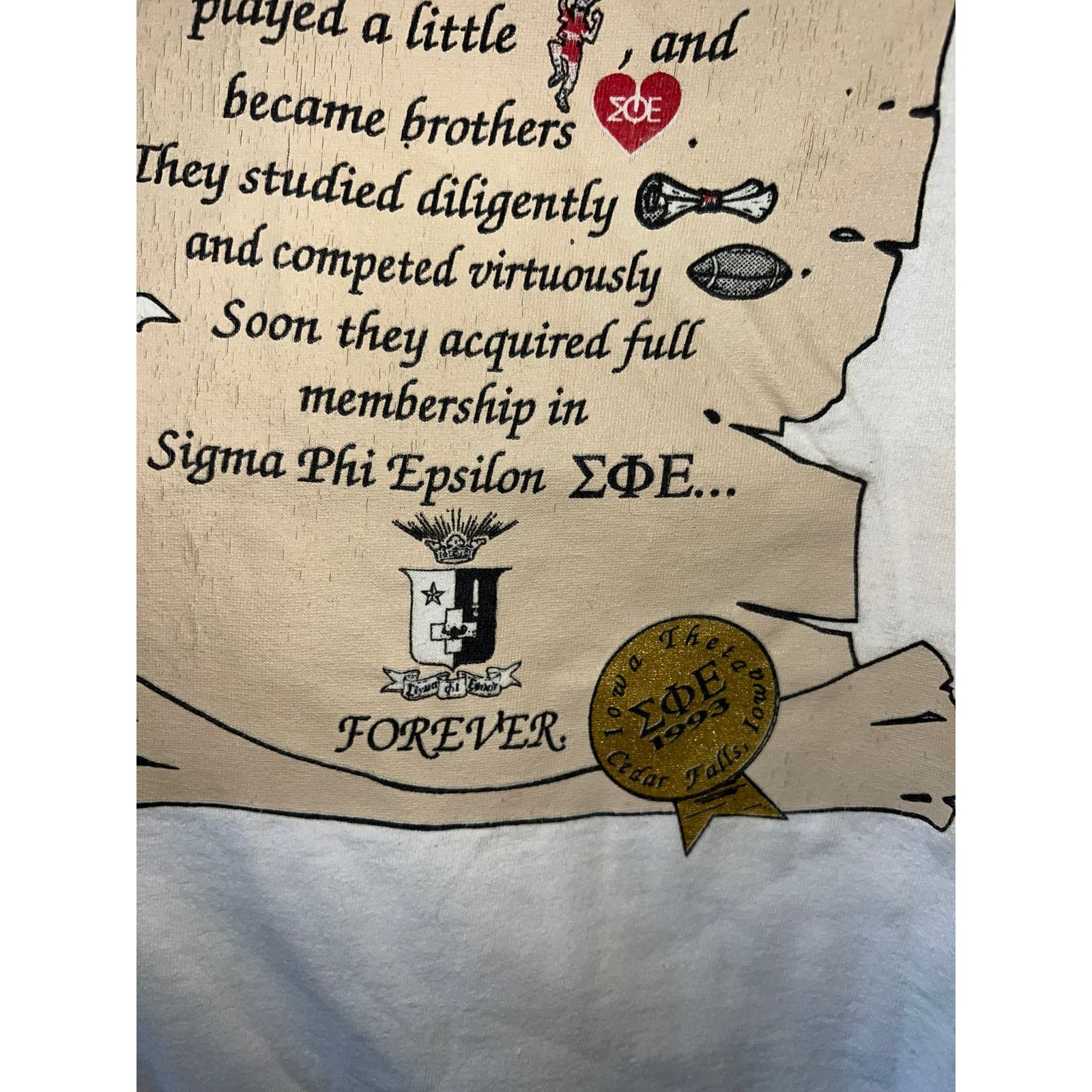 Vintage Vintage Sigma Phi Shirt Epsilon Iowa Northern University Tee Size US XL / EU 56 / 4 - 9 Thumbnail