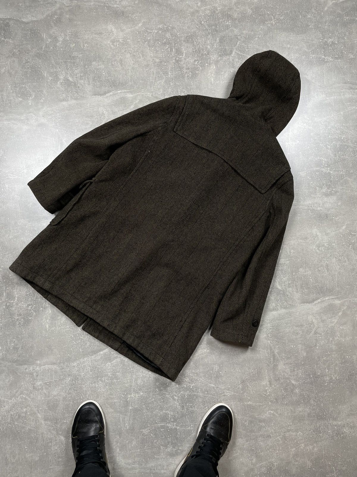 Paul Smith Paul Smith Brown Wool Herringbone Pattern Duffles Coat Size US XL / EU 56 / 4 - 8 Thumbnail