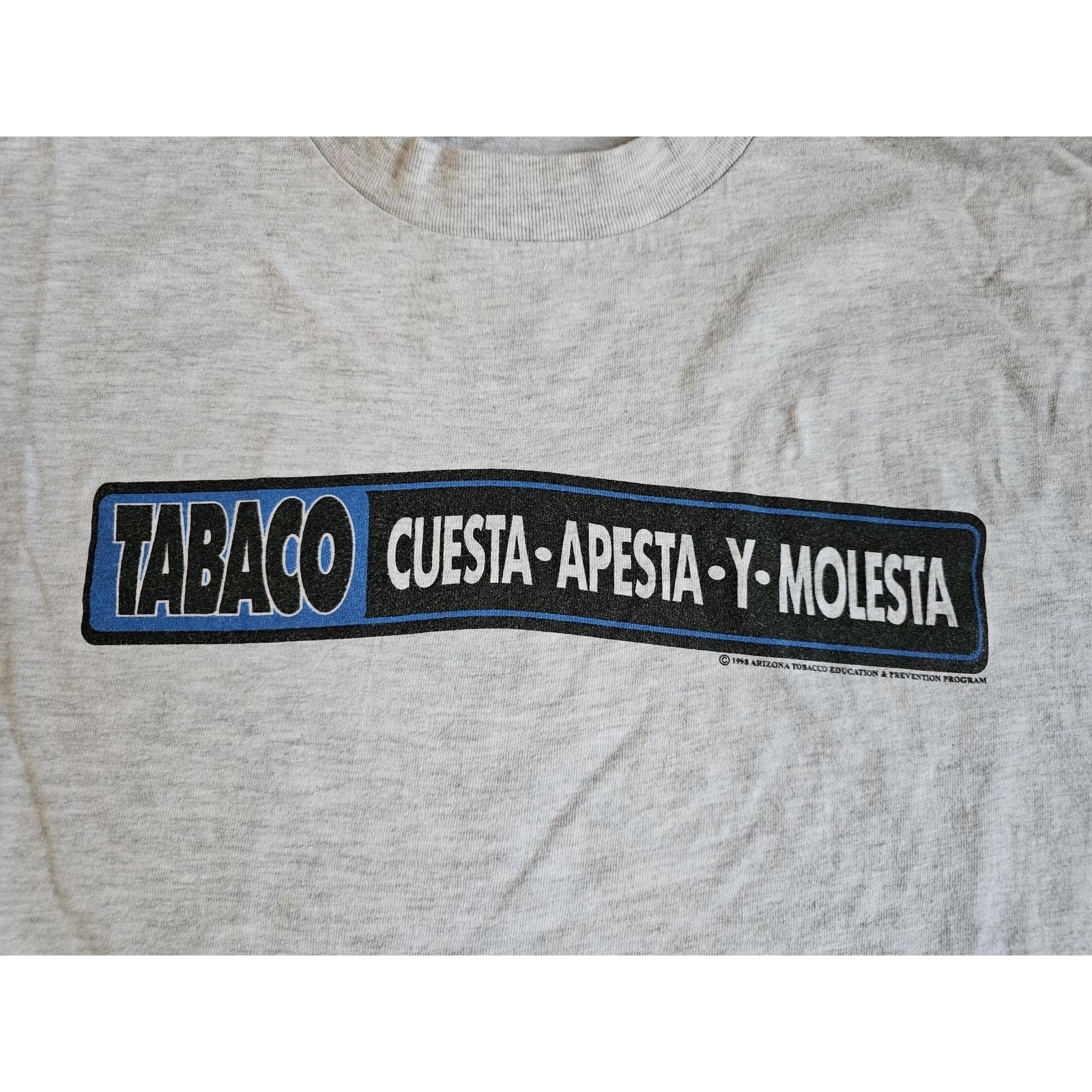 Hanes 90s Anti-Tobacco T-Shirt, Spanish Graphic XL Vintage Size US XL / EU 56 / 4 - 2 Thumbnail