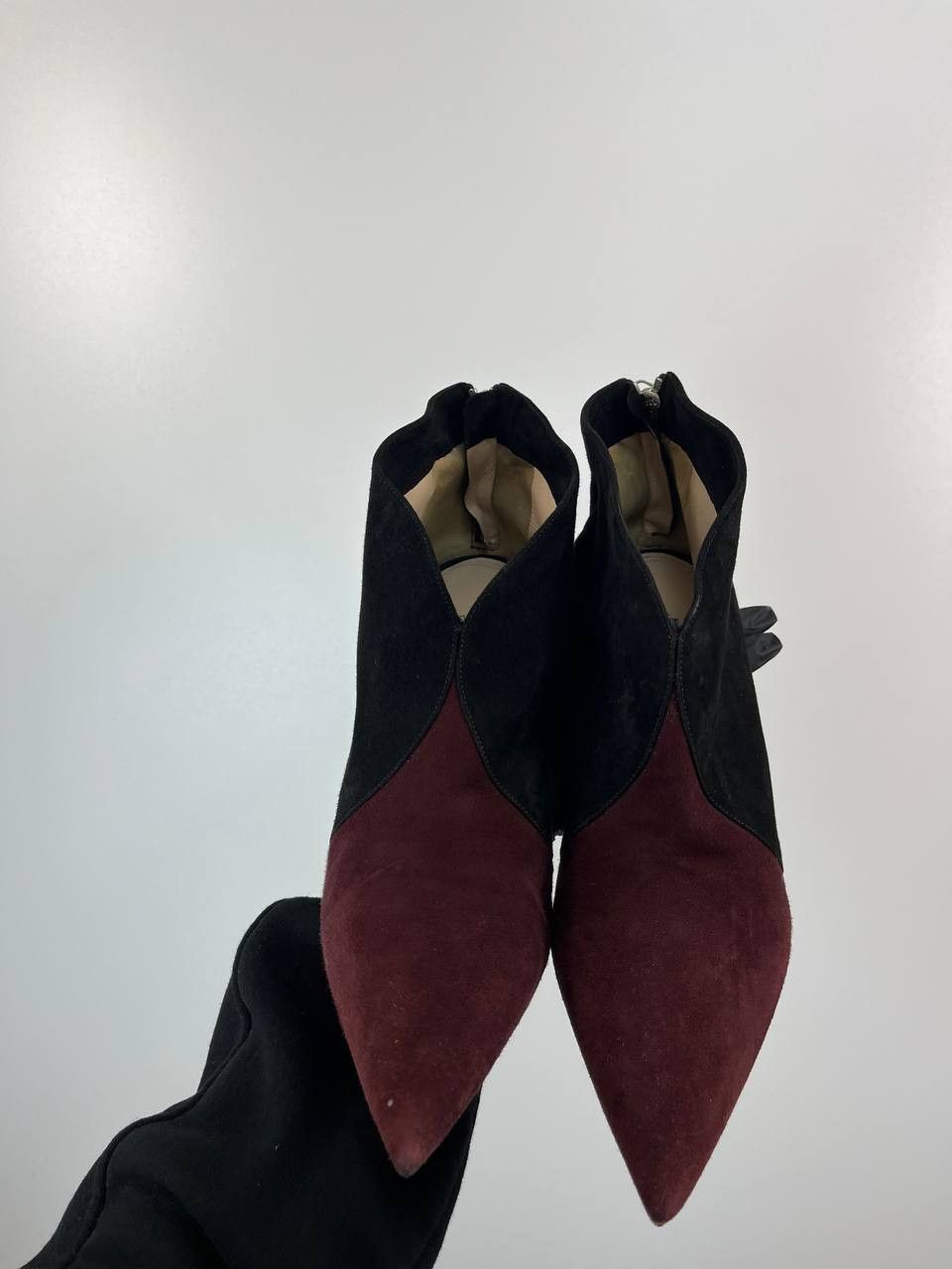 Prada Prada Black Suede Pointed Toe Heels Booties Size 39.5 Size US 9.5 / IT 39.5 - 7 Thumbnail