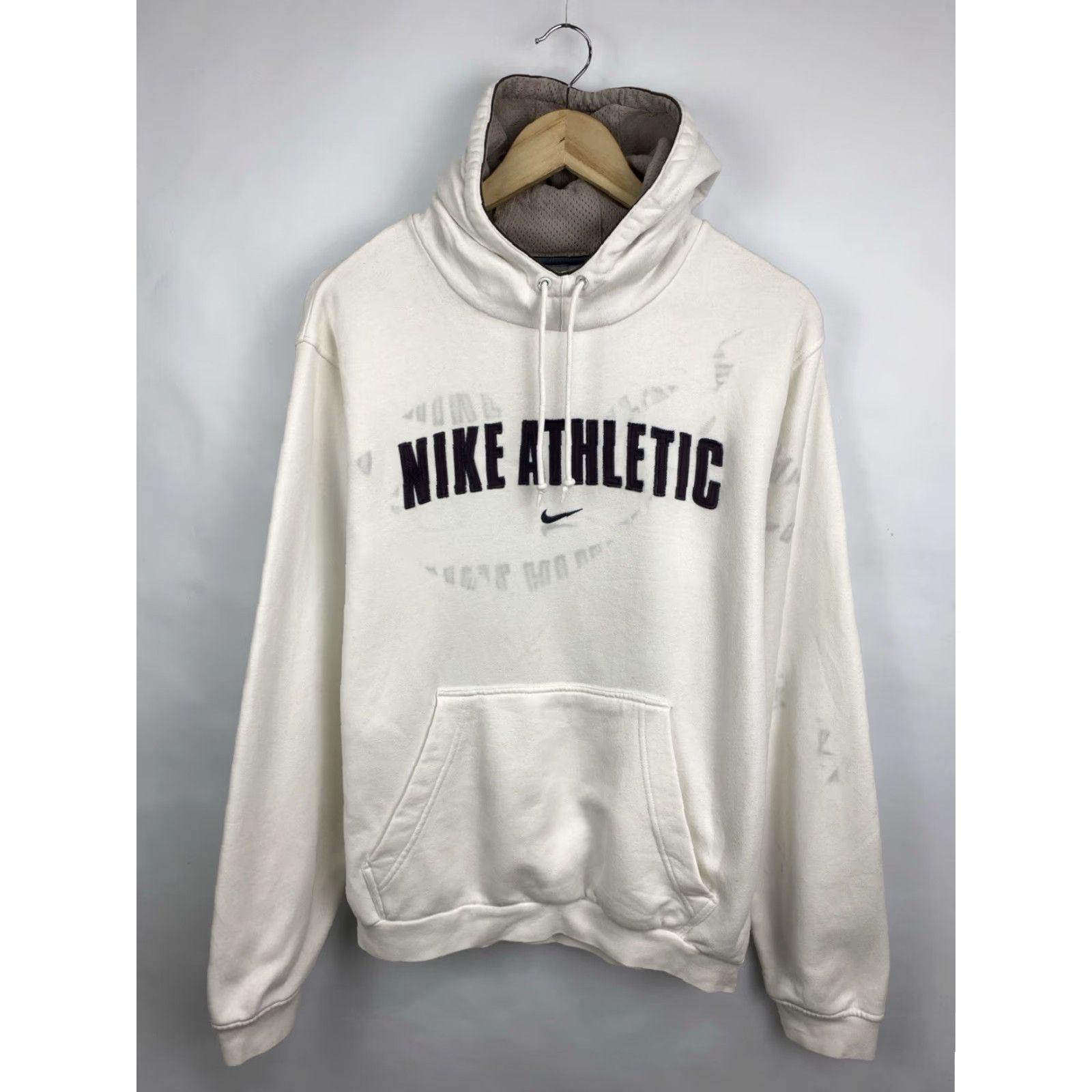 Nike VINTAGE Nike Athletics Boxy Hoodie Mens S White 90s Retro Y2K Rare Hoodie Size US S / EU 44-46 / 1 - 3 Thumbnail