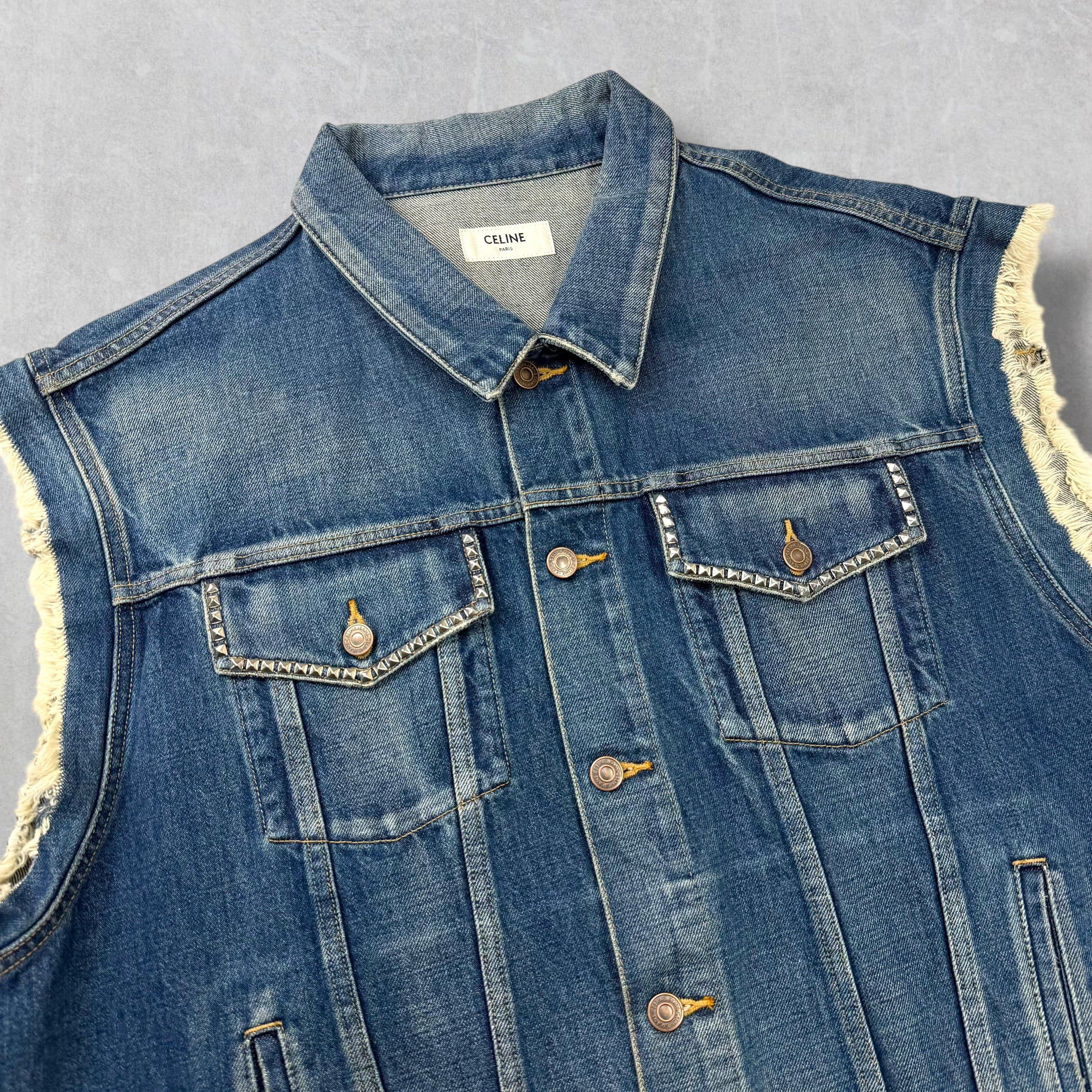 Celine Celine Studded Denim Vest XL Size US XL / EU 56 / 4 - 4 Thumbnail