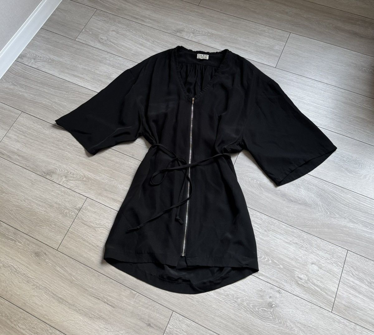 Acne Studios ACNE Jeans black mini dress 100% silk open back size M-L Size M / US 6-8 / IT 42-44 - 16 Thumbnail