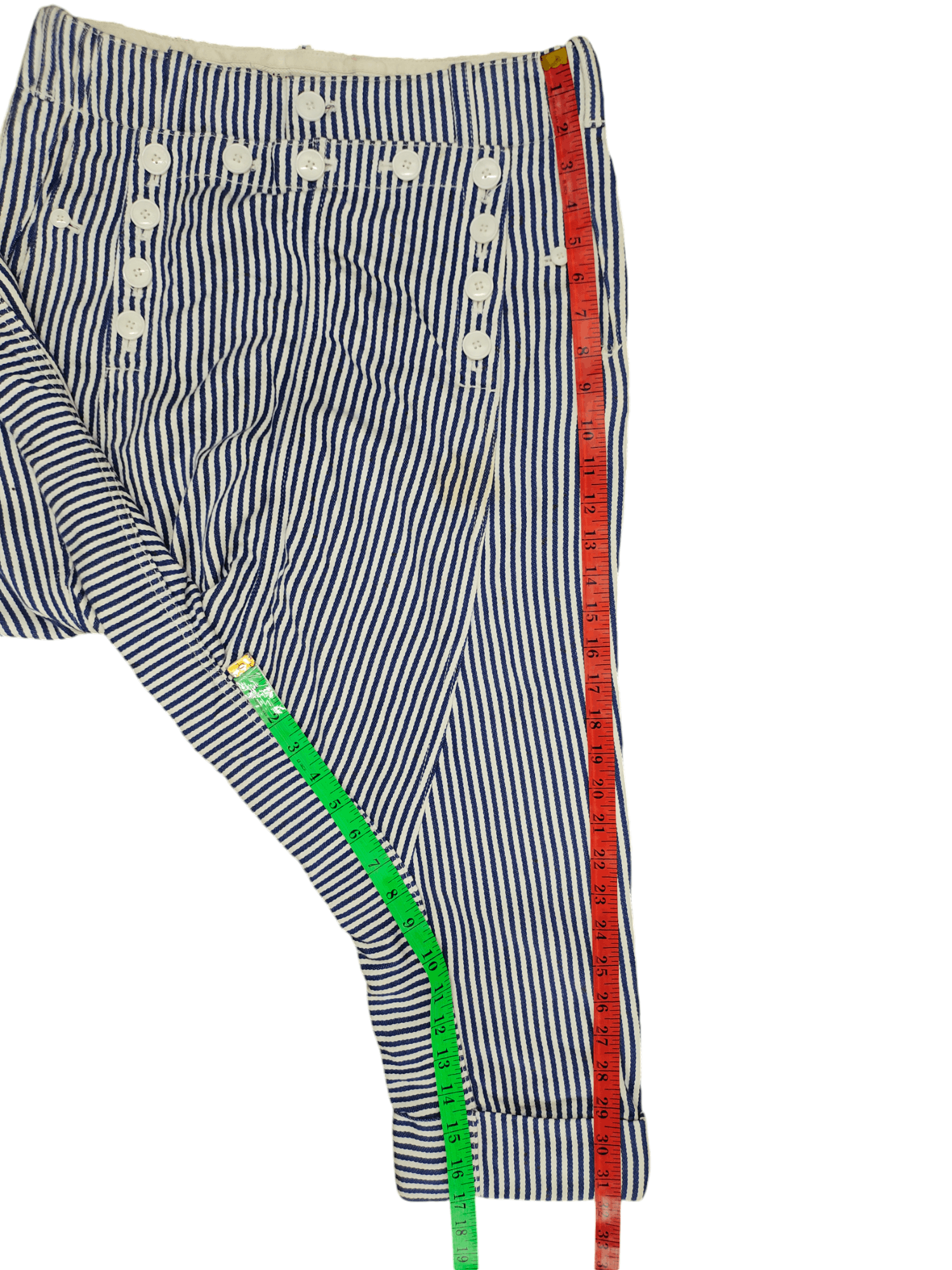 Ne-Net Ne-Net Issey Miyake Drop Crotch Hickory 3Q Denim Pants Size US 30 / EU 46 - 9 Thumbnail