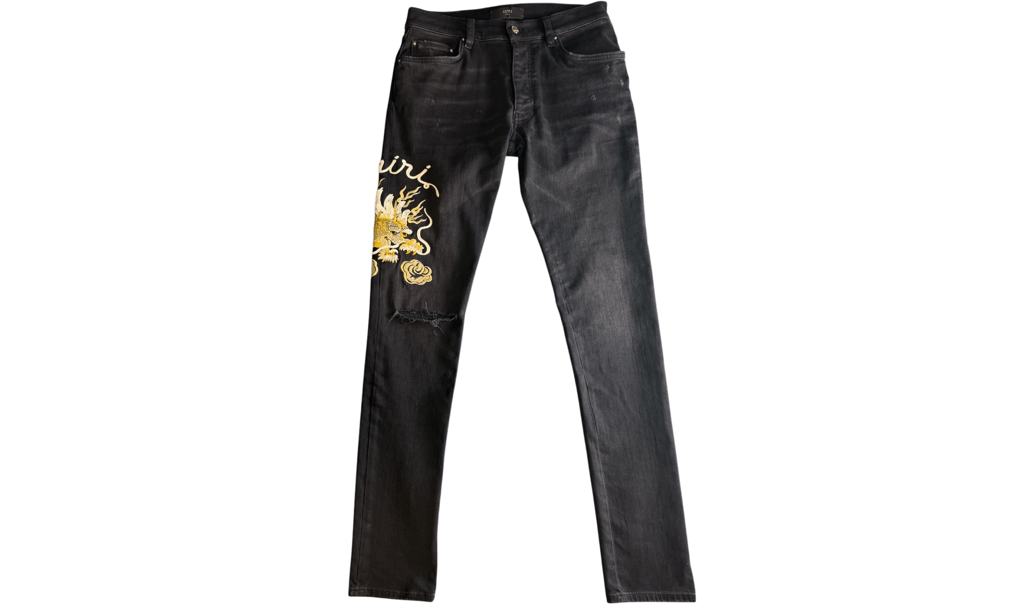 Amiri dragon-emboidered Black Jeans (PreOwned) Size US 30 / EU 46 - 1 Thumbnail