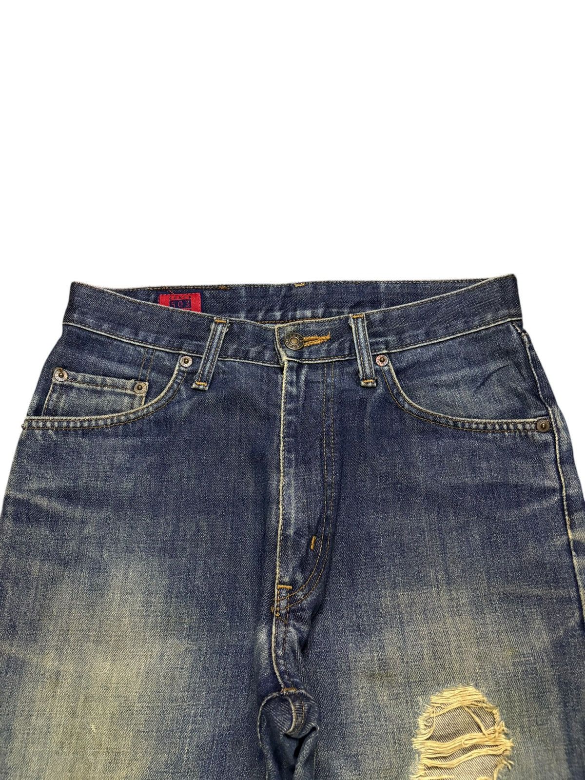 Edwin Vintage Edwin 503 Mud Wash Distressed Loose Jeans Size US 29 - 4 Thumbnail