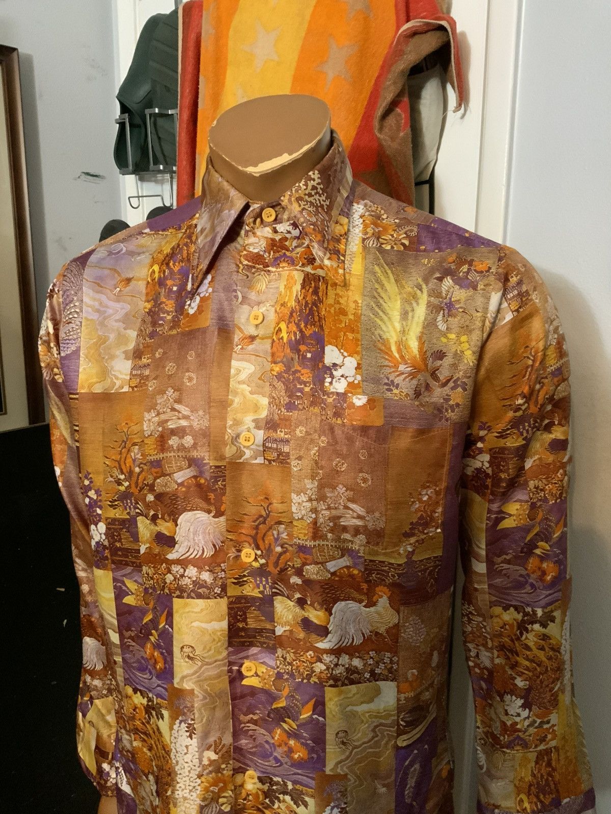 Vintage Vintage 60s 70s Textured Polyester Novelty AOP Disco Shirt Size US M / EU 48-50 / 2 - 13 Thumbnail
