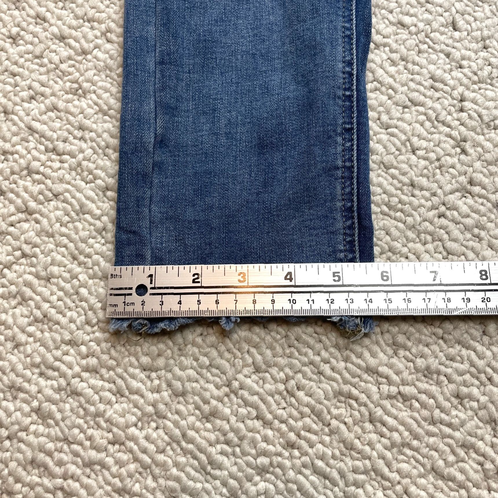 Denime Haute Curve Jeans Womens 14 Denim Blue Dark Wash Button Fly Distressed 31x27 Skinny 5-Pocket Design Womens Size 24" / US 00 / IT 34 - 5 Thumbnail