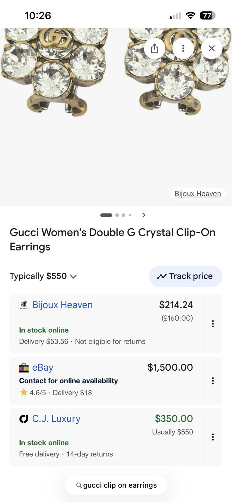 Gucci Gucci clip on earrings Size ONE SIZE - 6 Thumbnail