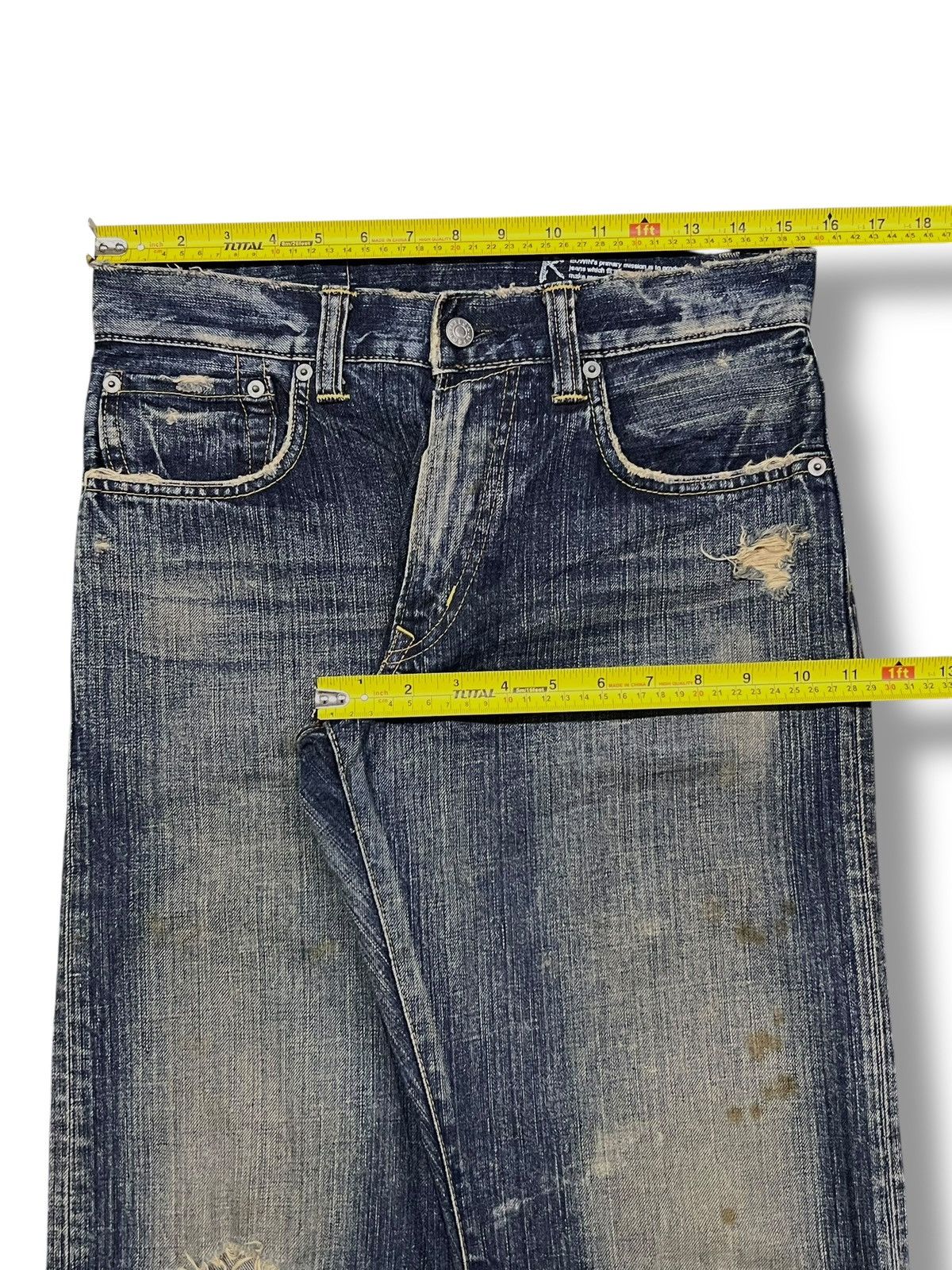 Edwin Vintage 00s Edwin 504R - Faded Mud Wash, Distressed Denim Size US 31 - 18 Thumbnail