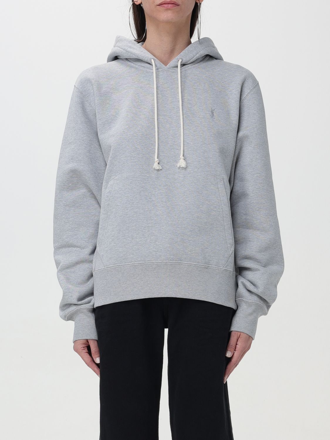 image of Saint Laurent Paris Saint Laurent Sweatshirt Woman Grey, Women's (Size XS)