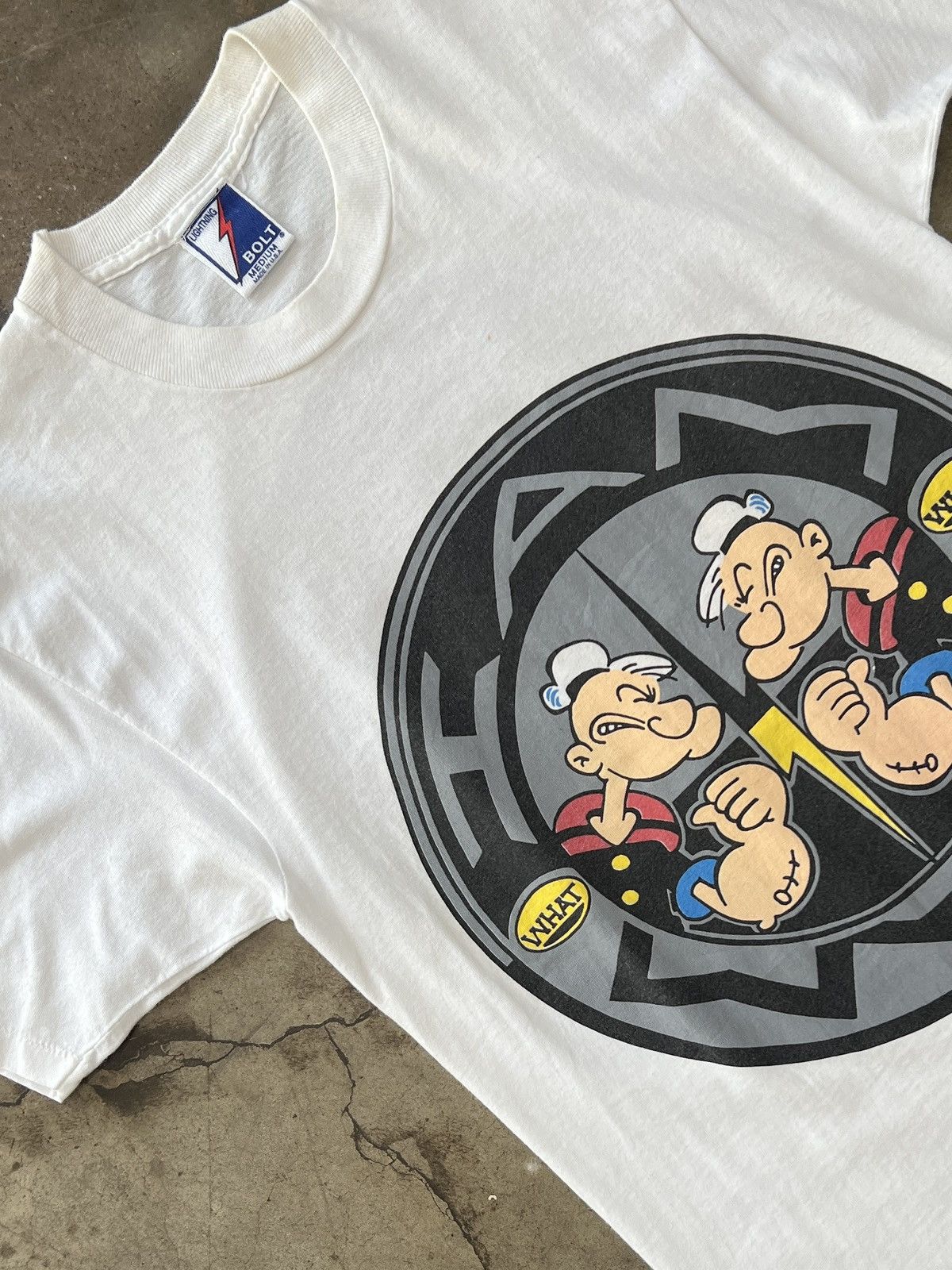 Vintage Vintage 1993 Popeye the Sailor I am What Tee Bolt Tag Medium Size US M / EU 48-50 / 2 - 1 Thumbnail