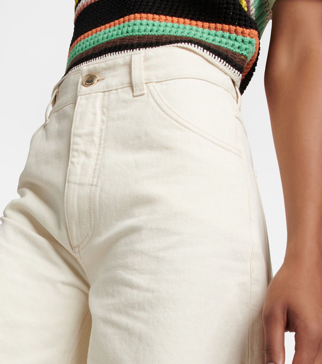 Chloe o1y0825 Casual Pant in White Size 26" / US 2 / IT 38 - 4 Thumbnail