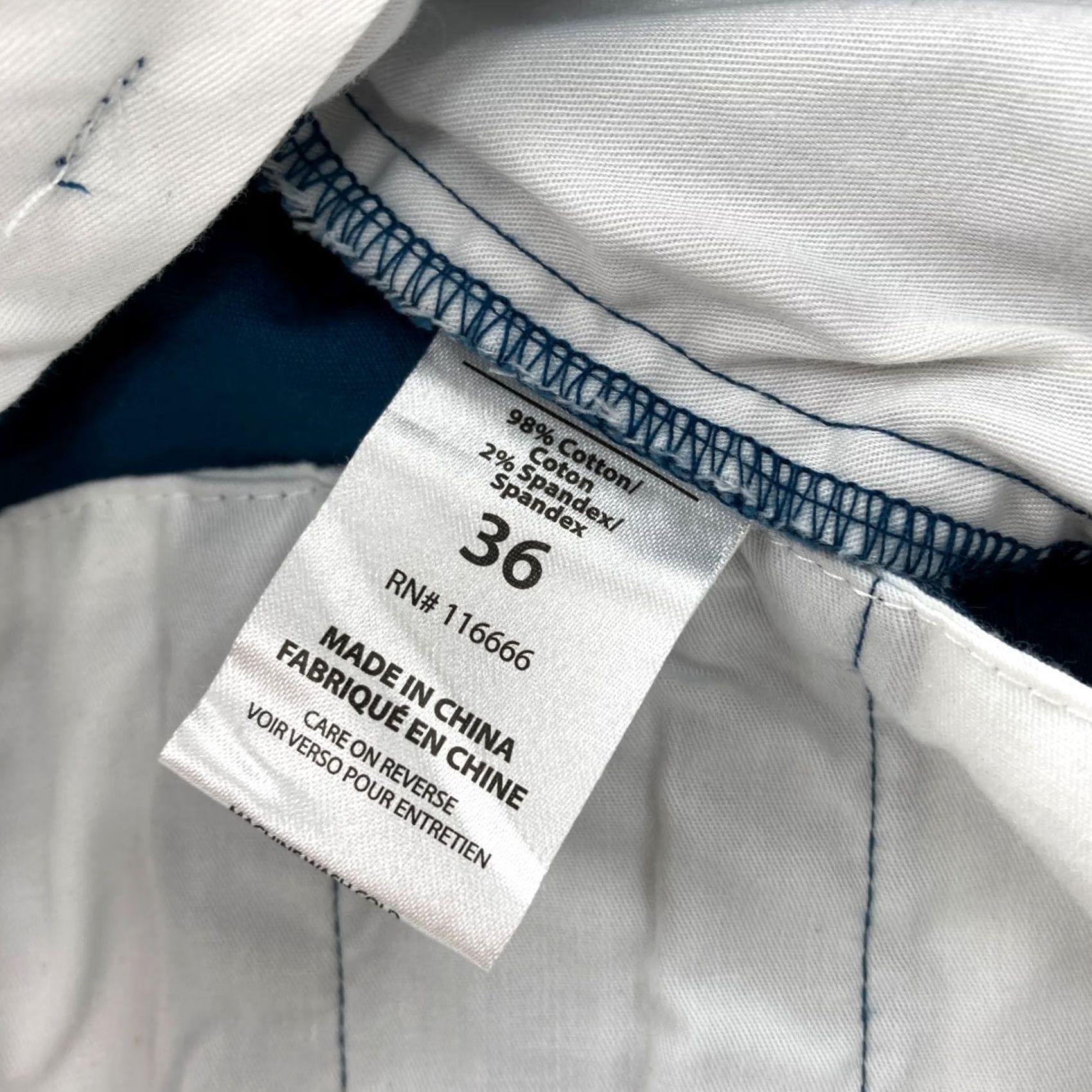 Vintage Five Four Pants Mens 36 Lake Blue Slim Straight Leg Chino Pant Stretch Fabric Size US 32 / EU 48 - 5 Thumbnail
